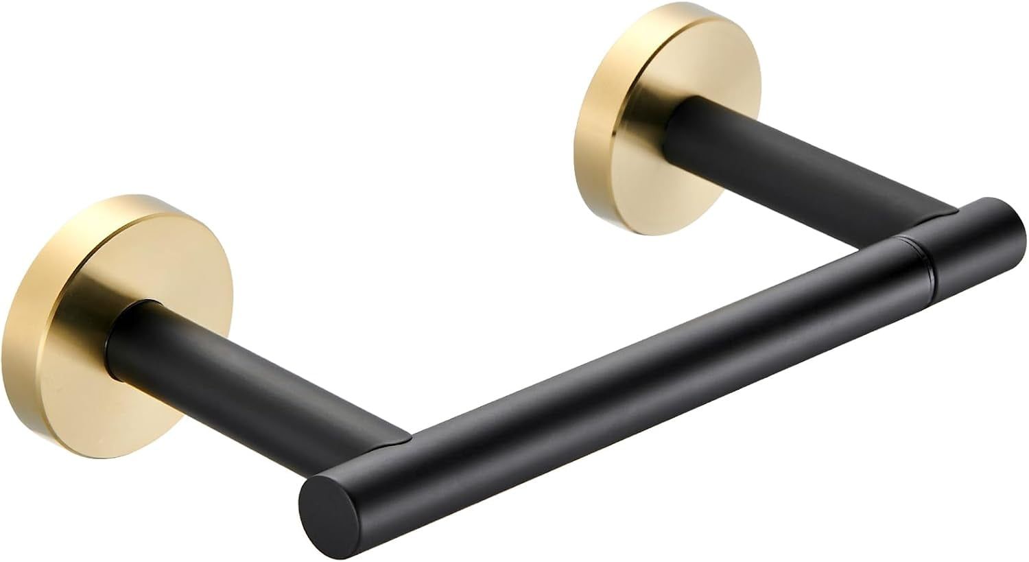 Matte Black and Gold Stainless Steel Double Post Toilet Paper Holder