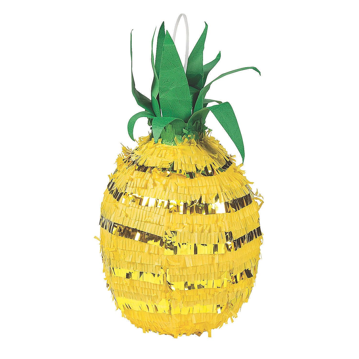 Gold Foil Pineapple Papier-Mâché Party Piñata