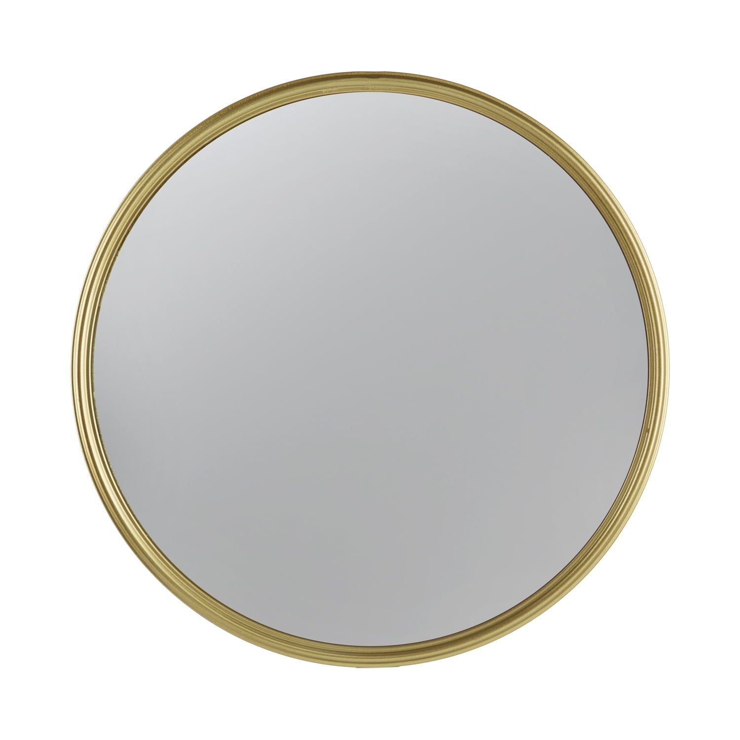 Gold Framed Round Convex Wall Mirror