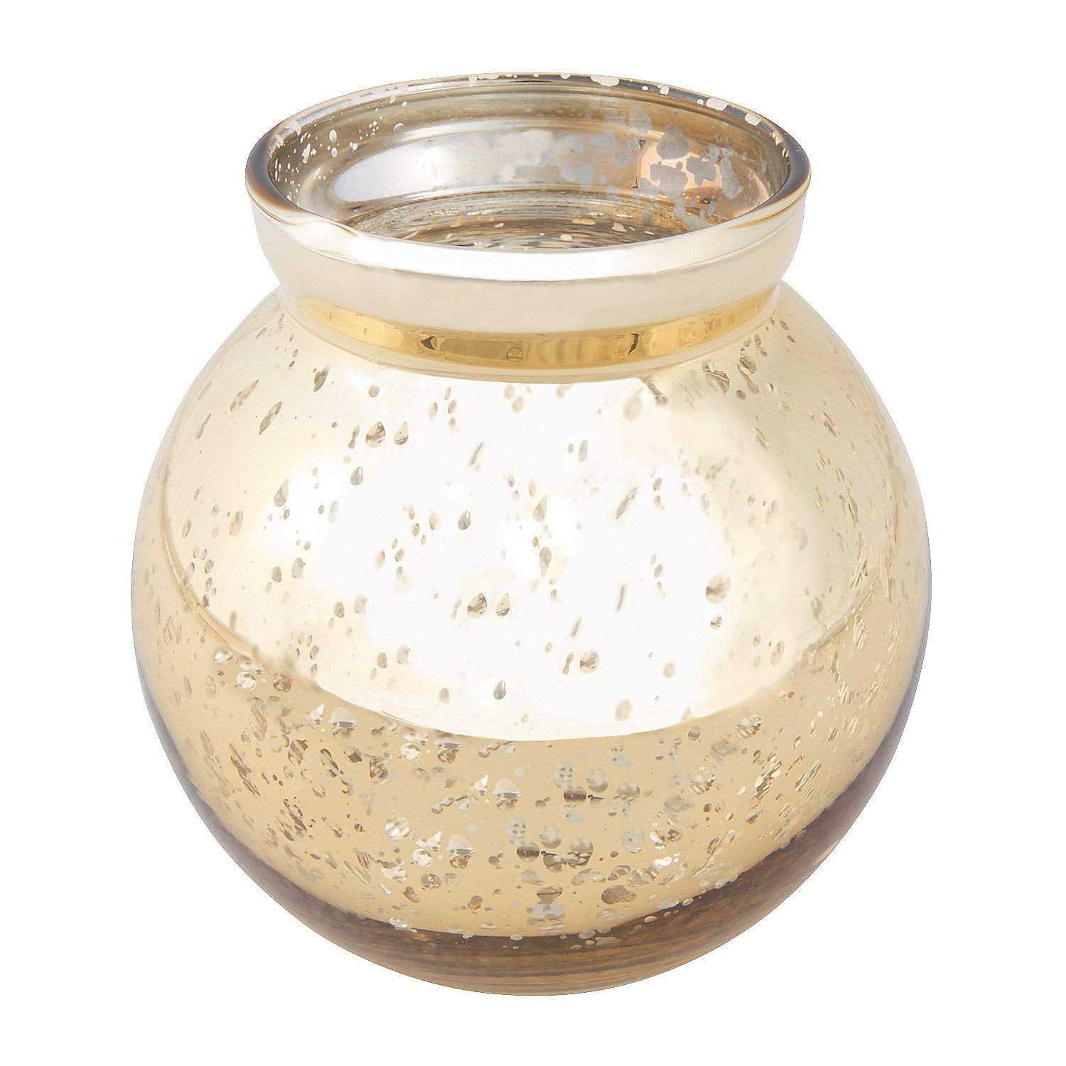 Gold Round Mercury Glass Bud Vases Set of 6