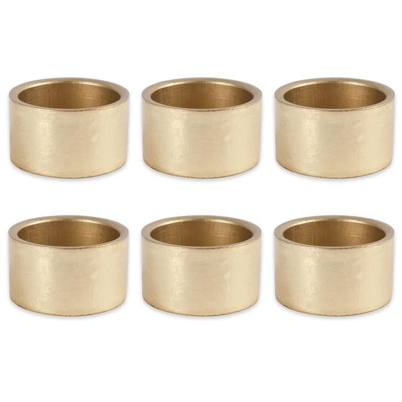 Gold Round Painted Acrylic Napkin Ring Set of 6