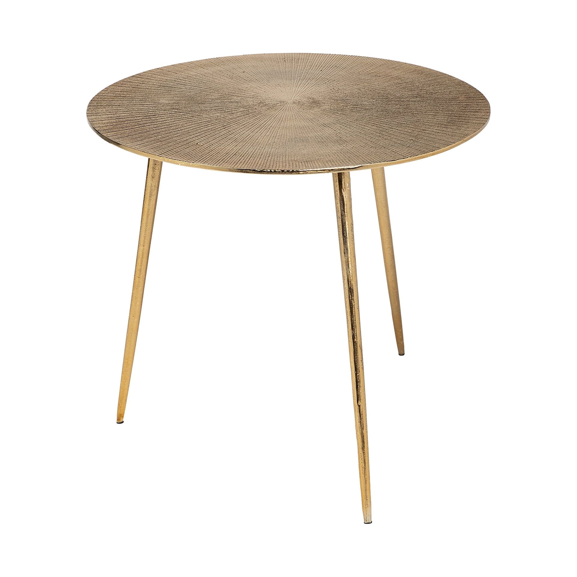 Large Gold Round Metal Starburst Accent Table