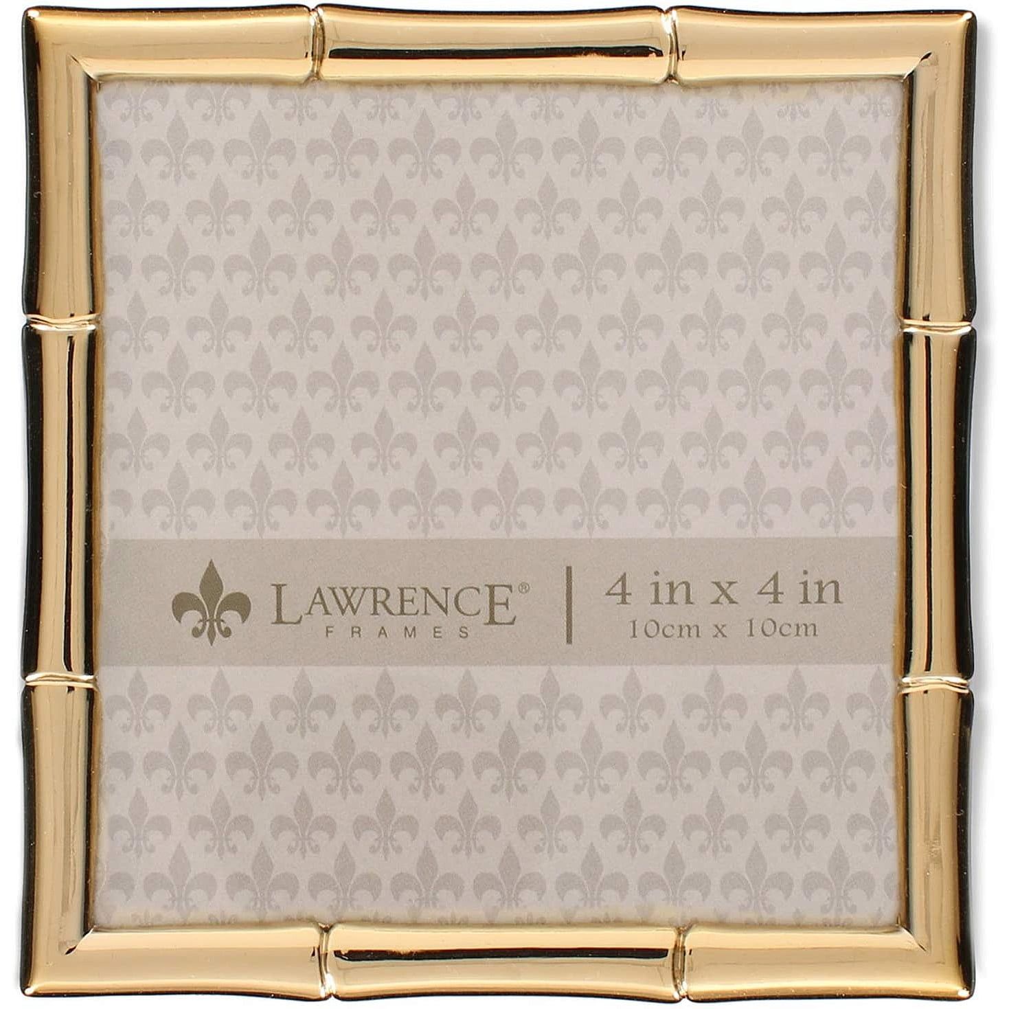 Gold Bamboo Design 4x4 Metal Picture Frame