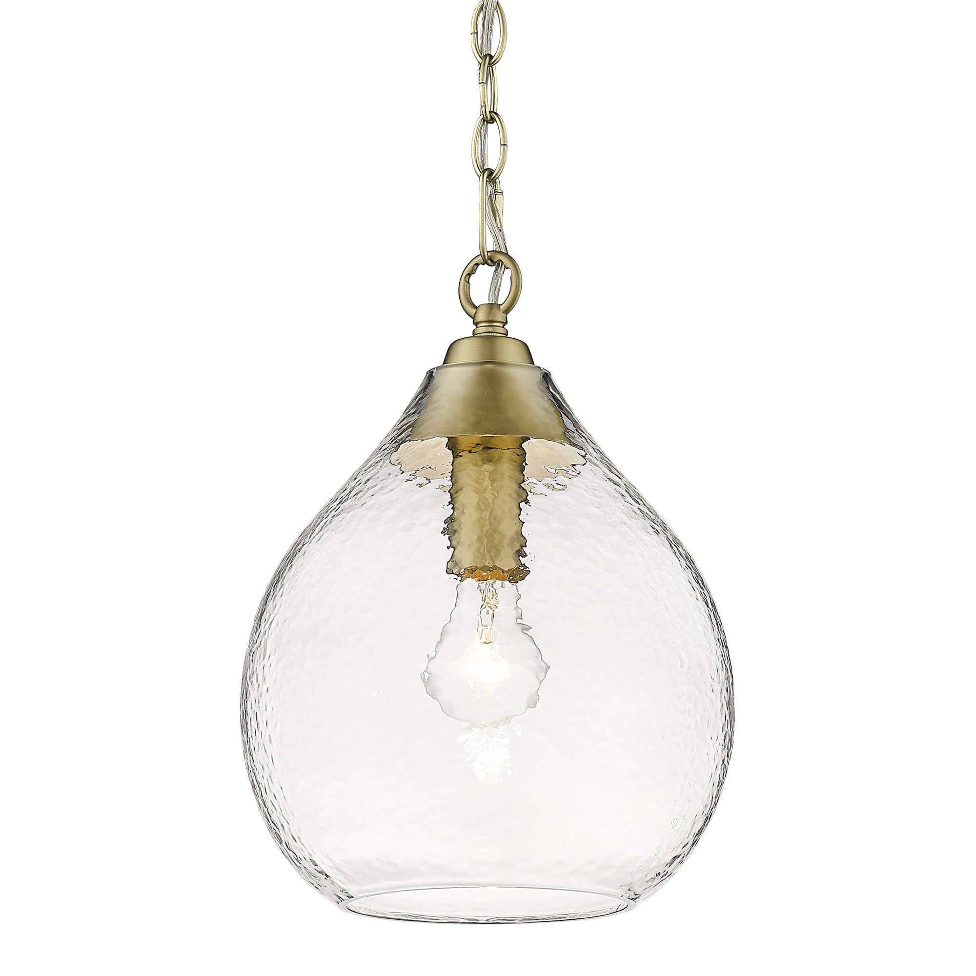 Ariella Mini Pendant Light in Brushed Champagne Bronze with Textured Glass