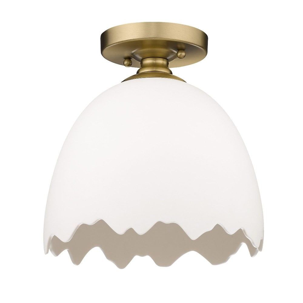 Brinkley Brushed Champagne Bronze Porcelain Semi-Flush Light