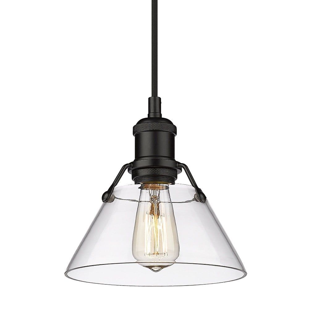 Orwell Mini Matte Black Pendant with Clear Glass Shade