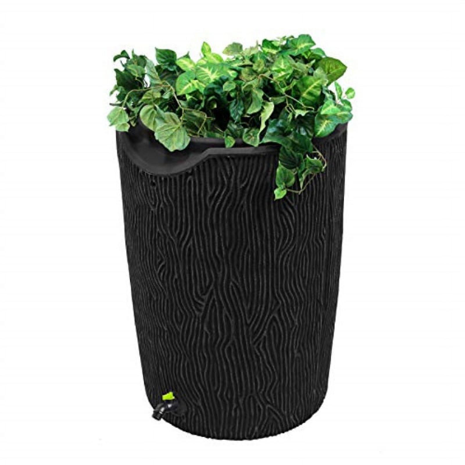 Eco Bark Black 50 Gallon Recycled Plastic Rain Barrel