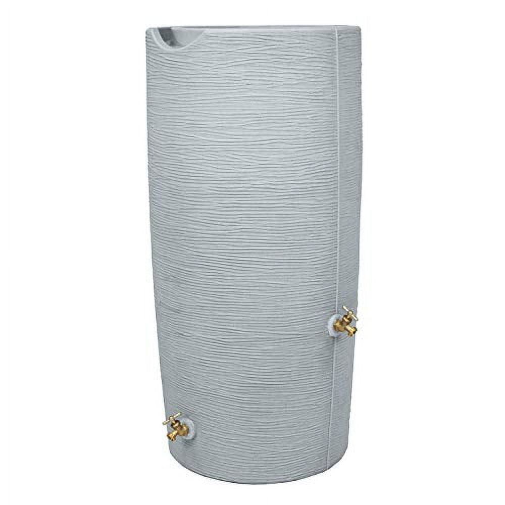Impressions Light Granite 50 Gallon Plastic Rain Barrel with Brass Spigots