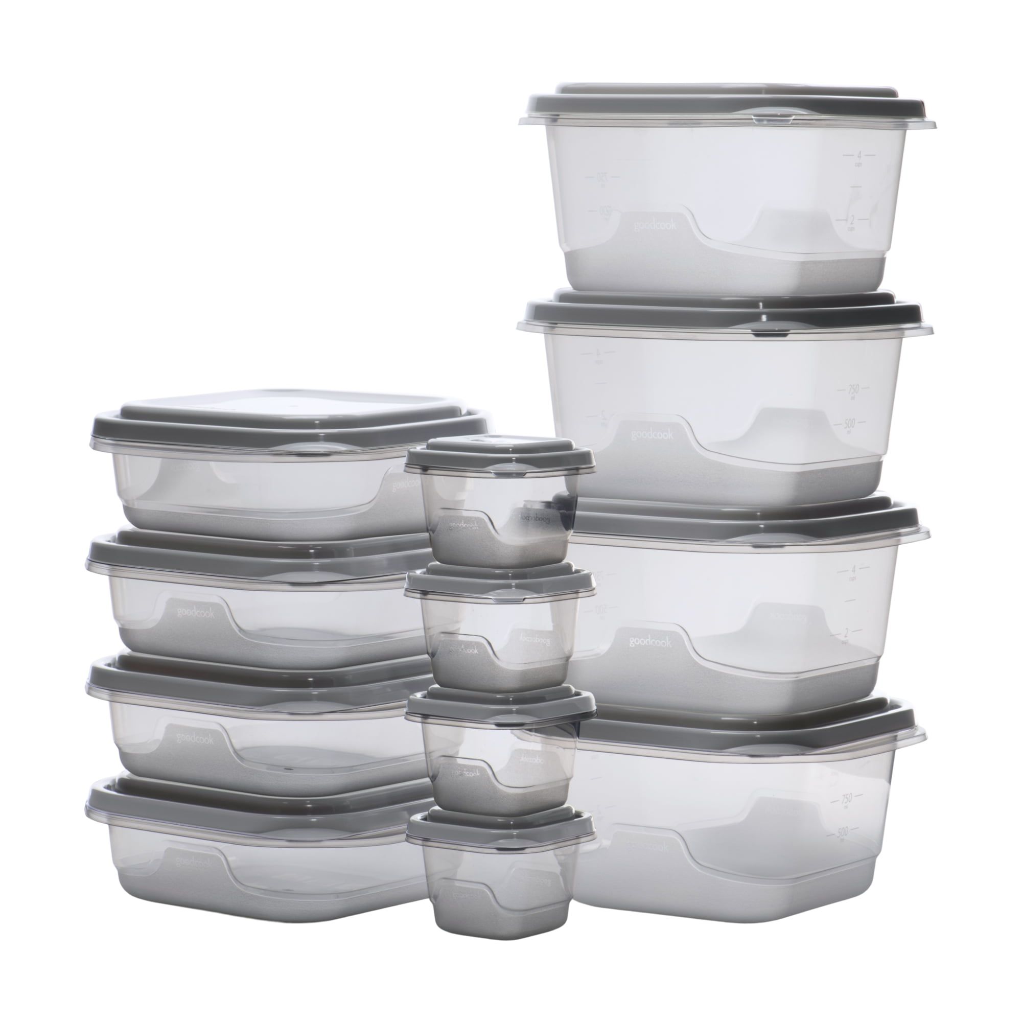 Gray BPA-Free Plastic Meal Prep Storage Jar Set