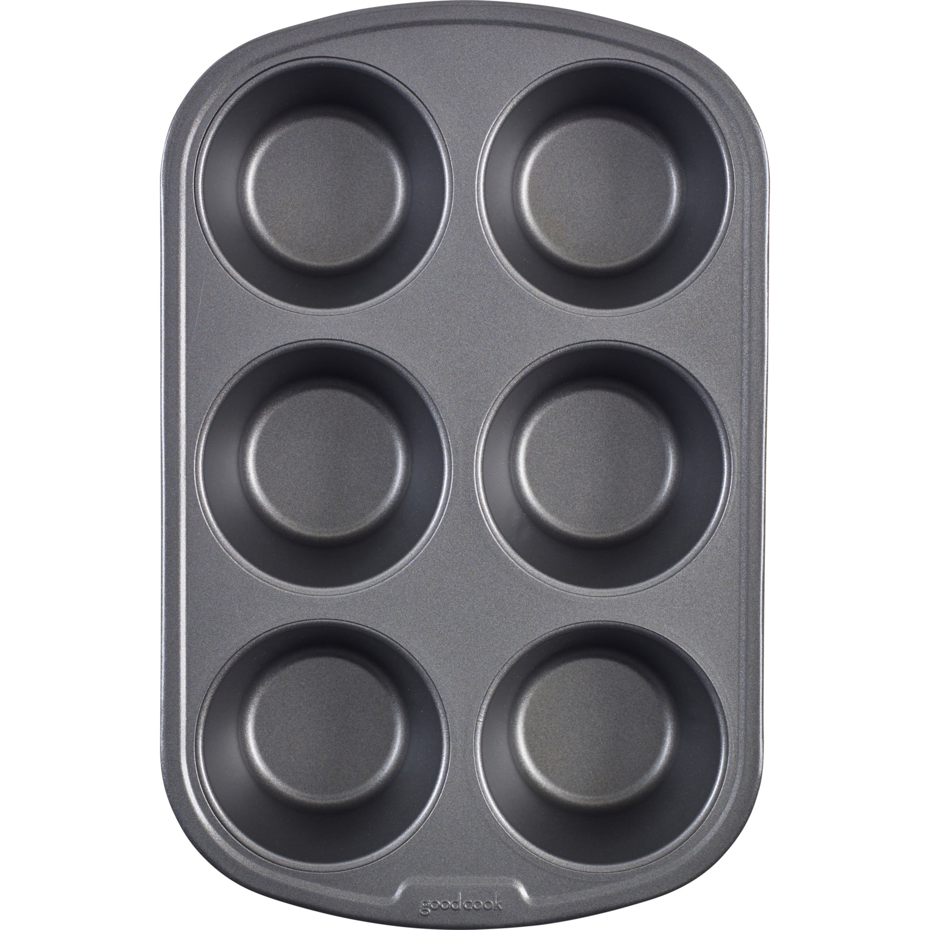 Gray Nonstick Steel Jumbo 6-Cup Muffin Pan