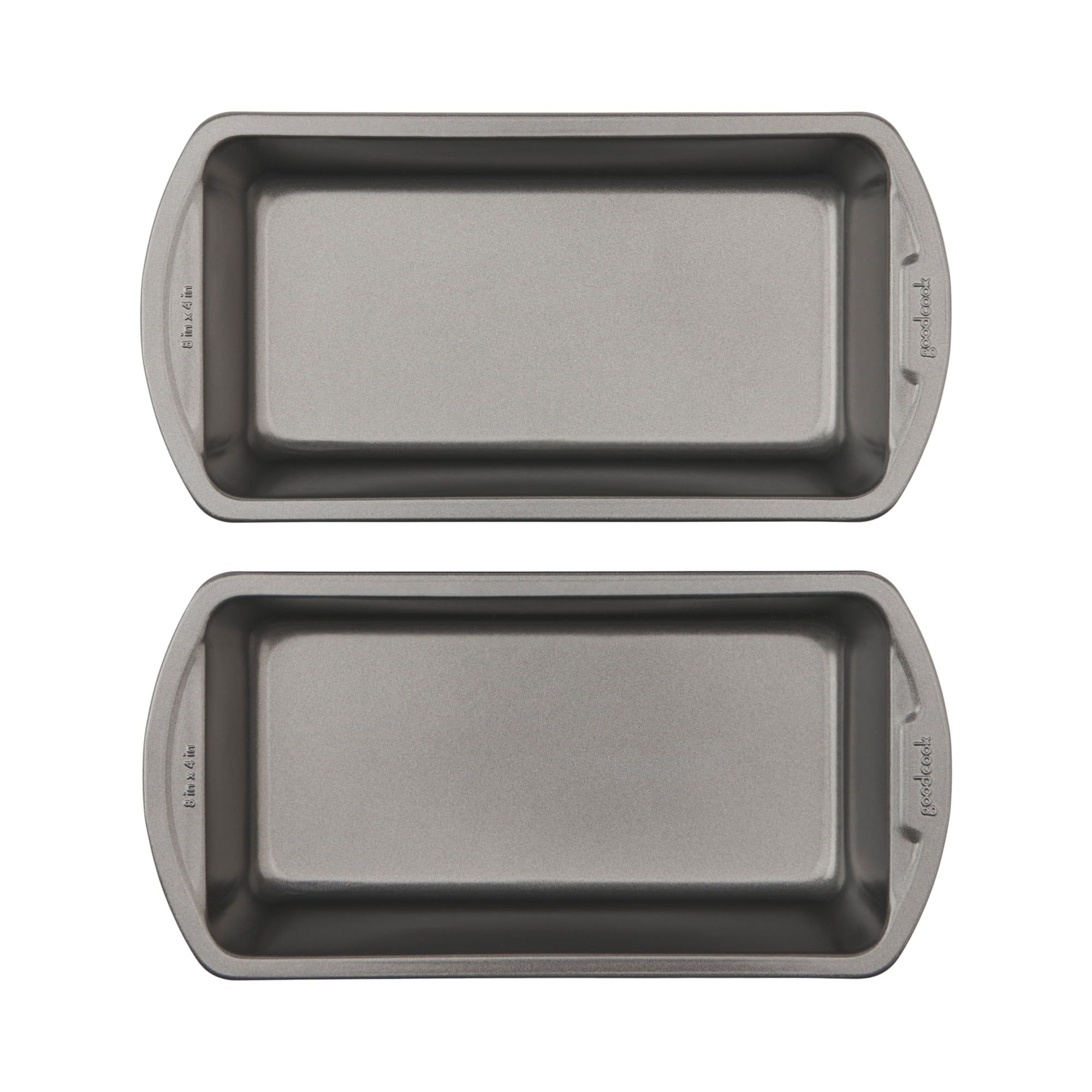 Set of 2 Gray Nonstick Steel Rectangular Bread Loaf Pans