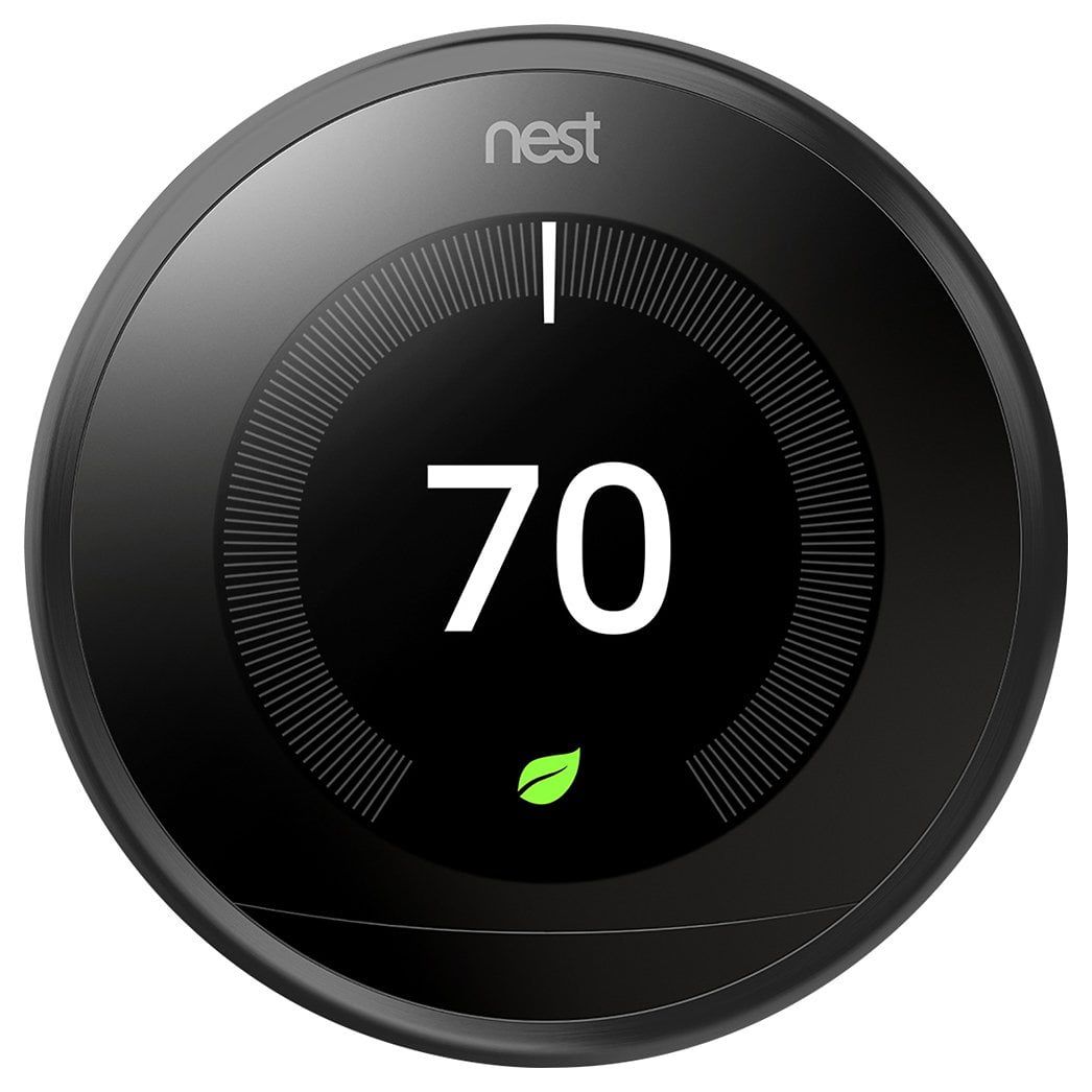 Black Programmable Smart Thermostat with LCD Display