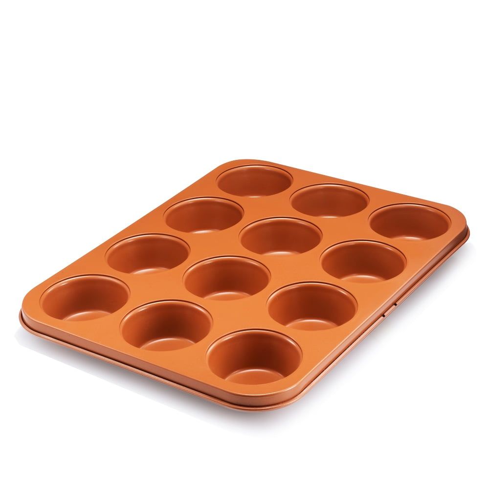 Copper Nonstick 12-Cup Aluminum Muffin Pan