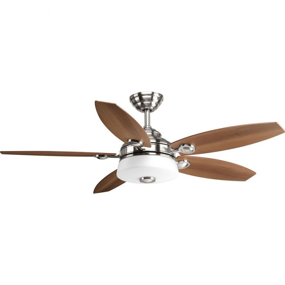 Nickel 54" Ceiling Fan with LED Light and Remote