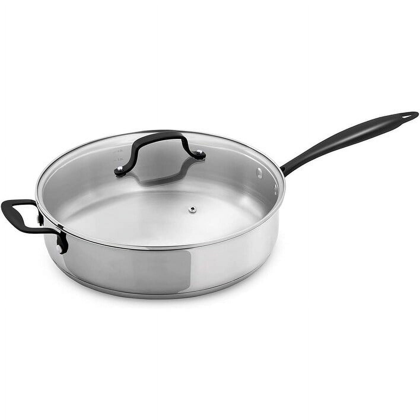 GrandTies 12 Inch Tri-Ply Stainless Steel Saute Pan with Lid