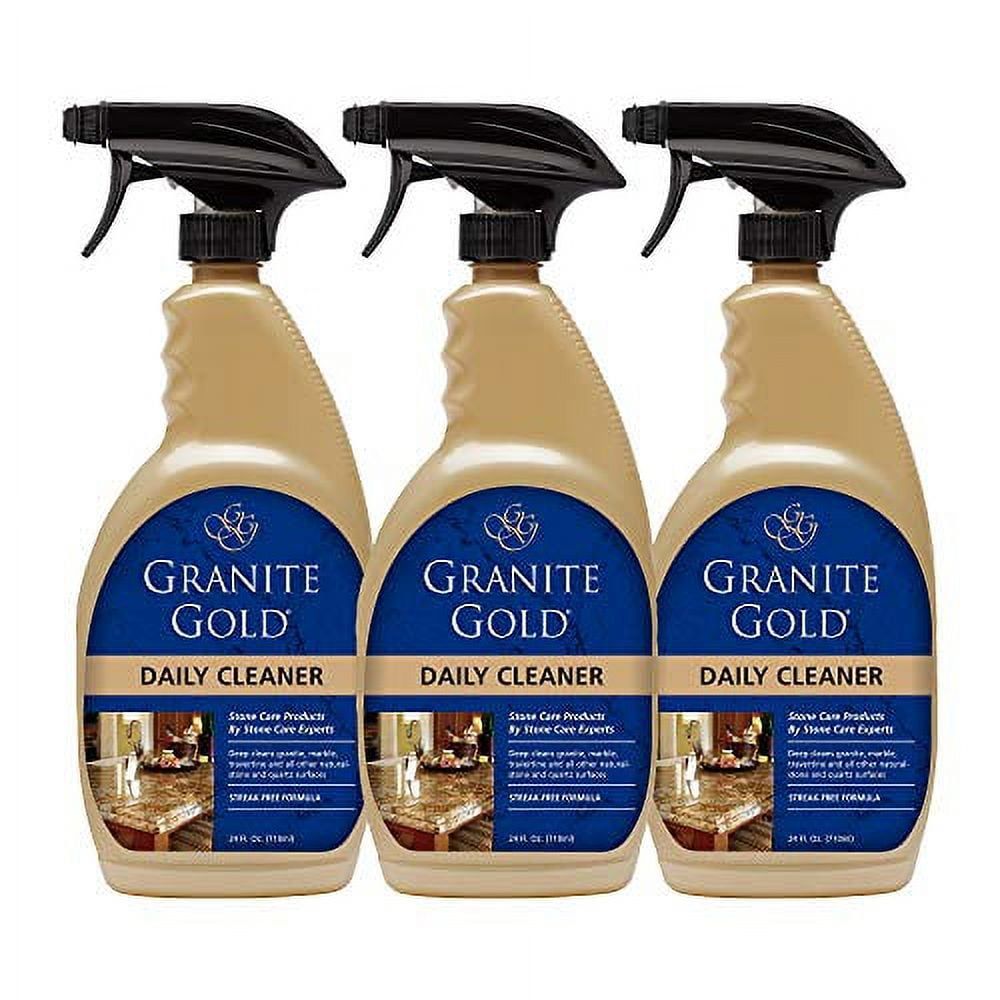 Granite Gold Daily Cleaner Spray for Natural Stone Surfaces, 24 Ounces, Pack of 3