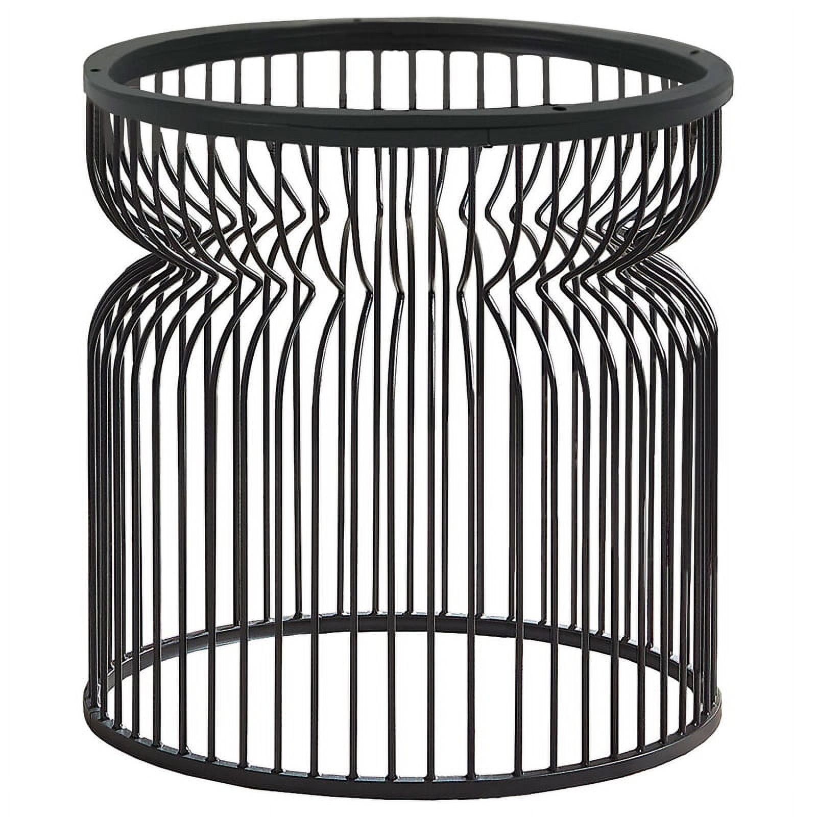 54-Inch Round Black Metal Cage Dining Table Base