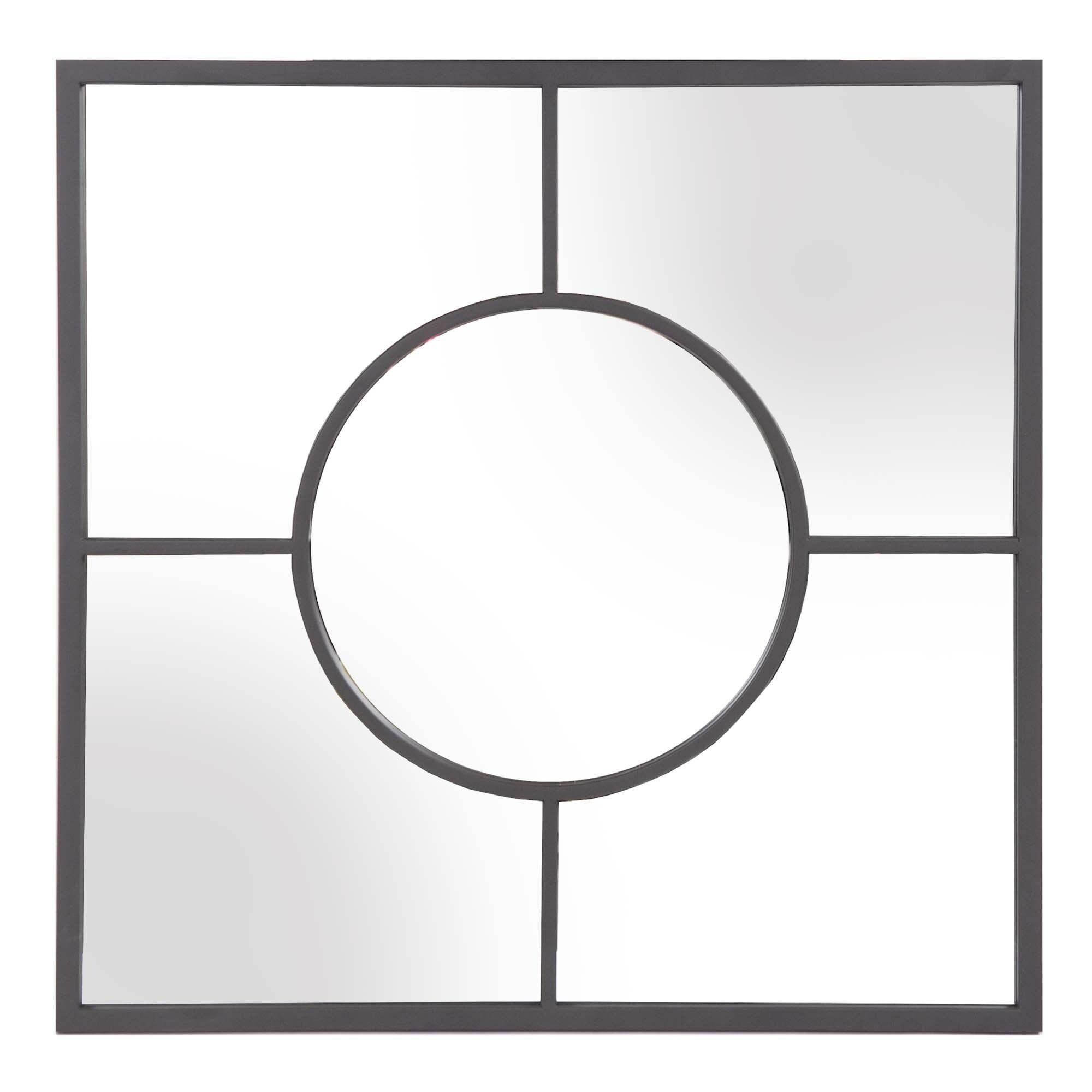 Graphite Contemporary Square Metal Wall Mirror - 24"x24"