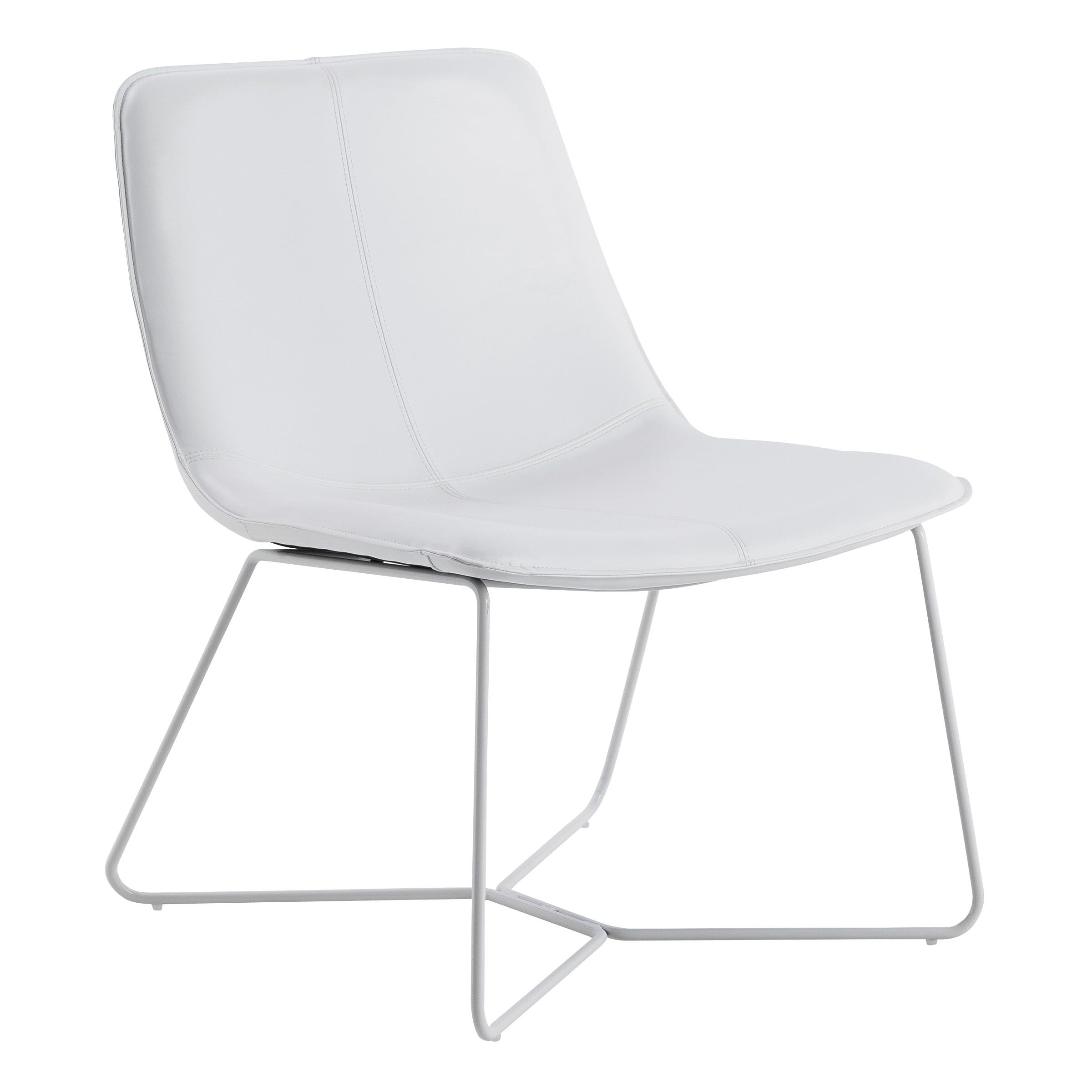 Grayson Modern White Faux Leather Slipper Chair