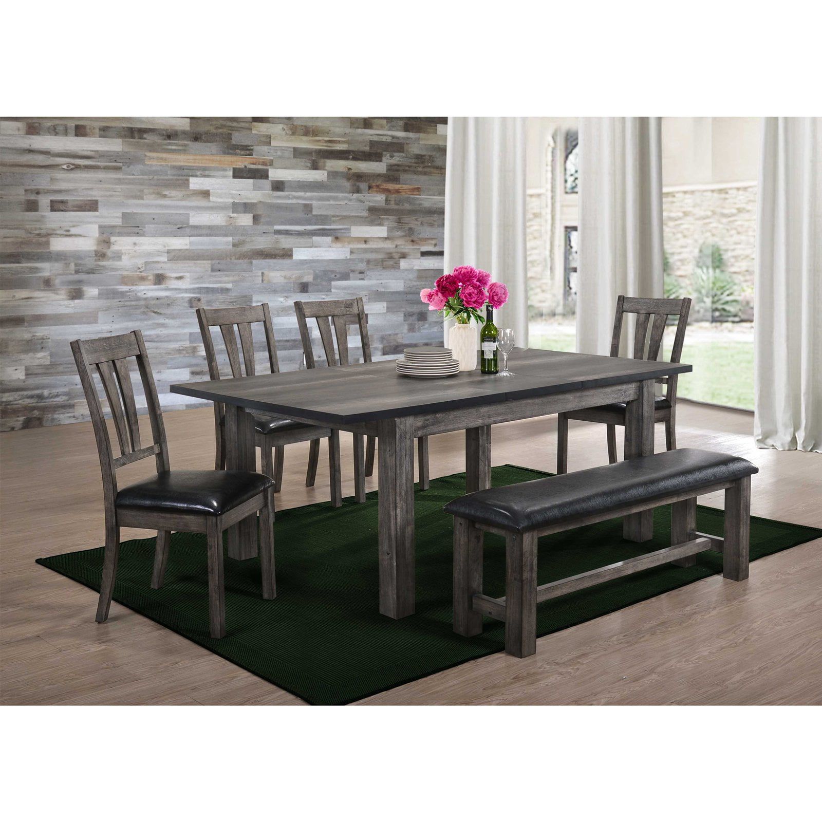 Grayson Gray Oak 6-Piece Dining Set with Padded Seats