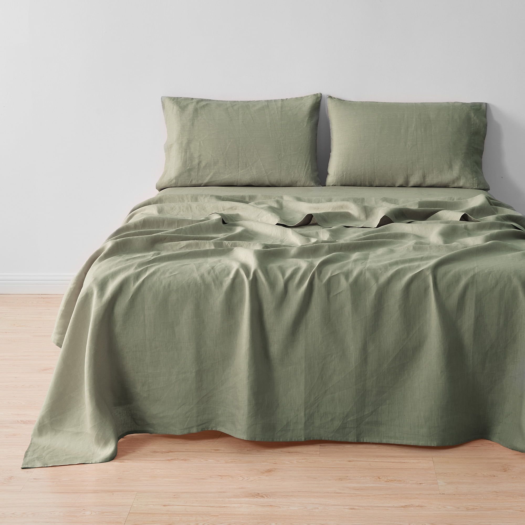 King Moss Organic European Flax Linen Sheet Set