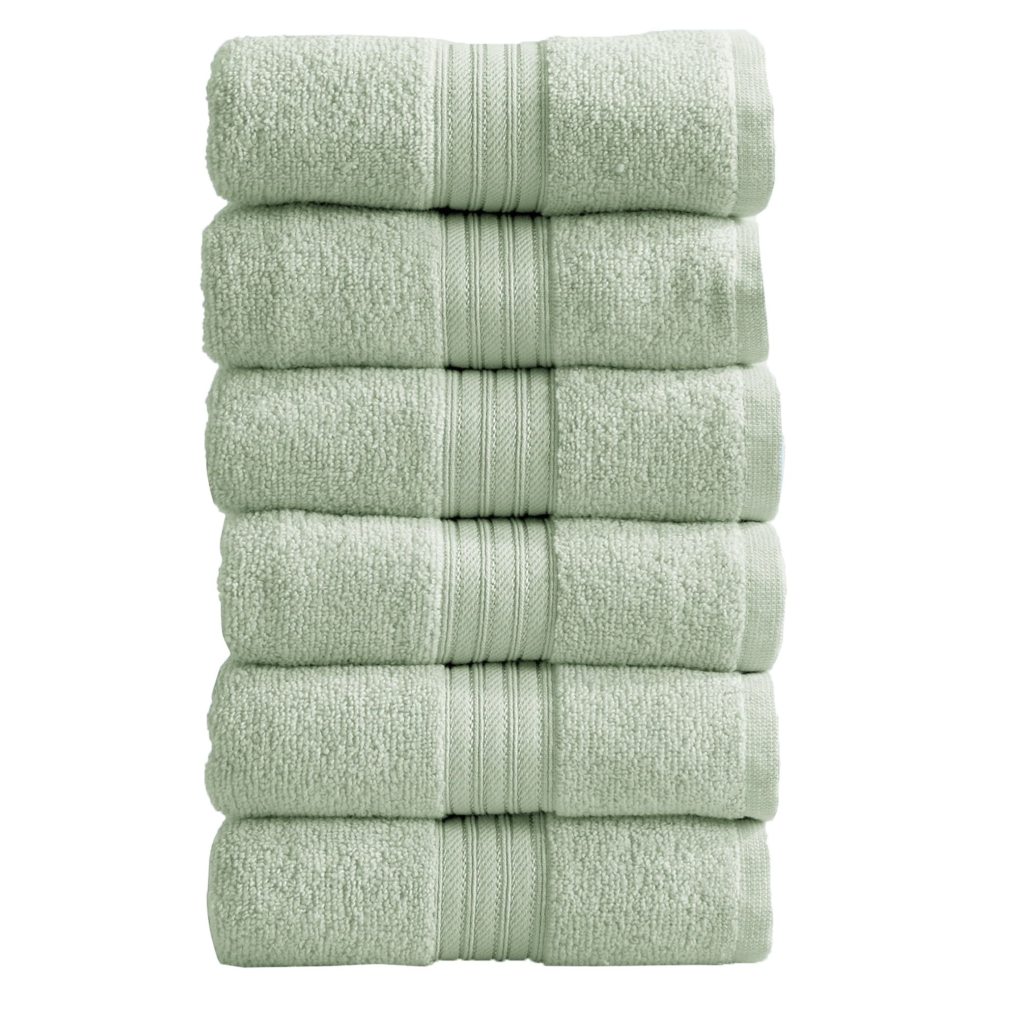 Seagreen Cotton Hand Towel Set, 6-Pack