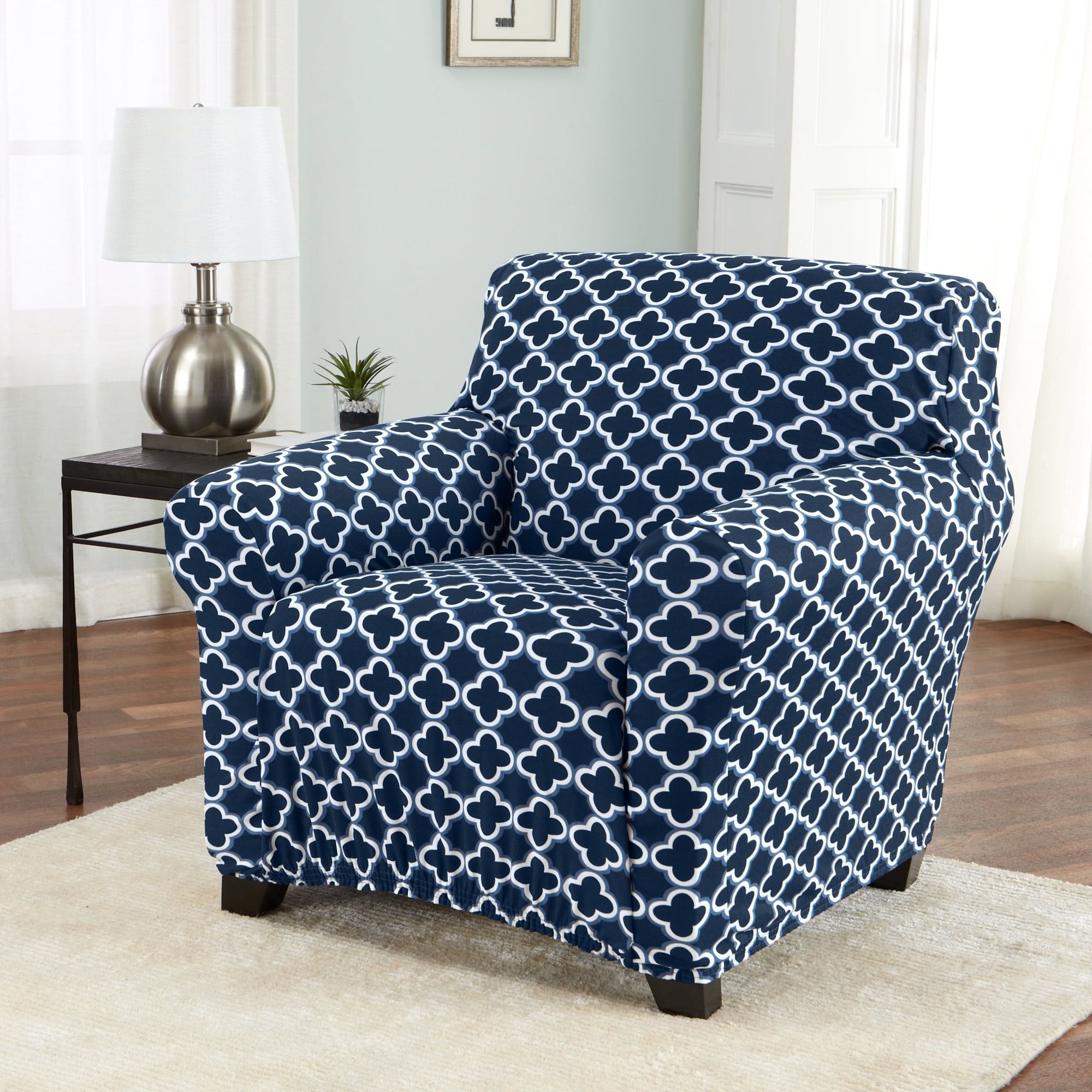 Navy Twill Stretch Chair Slipcover