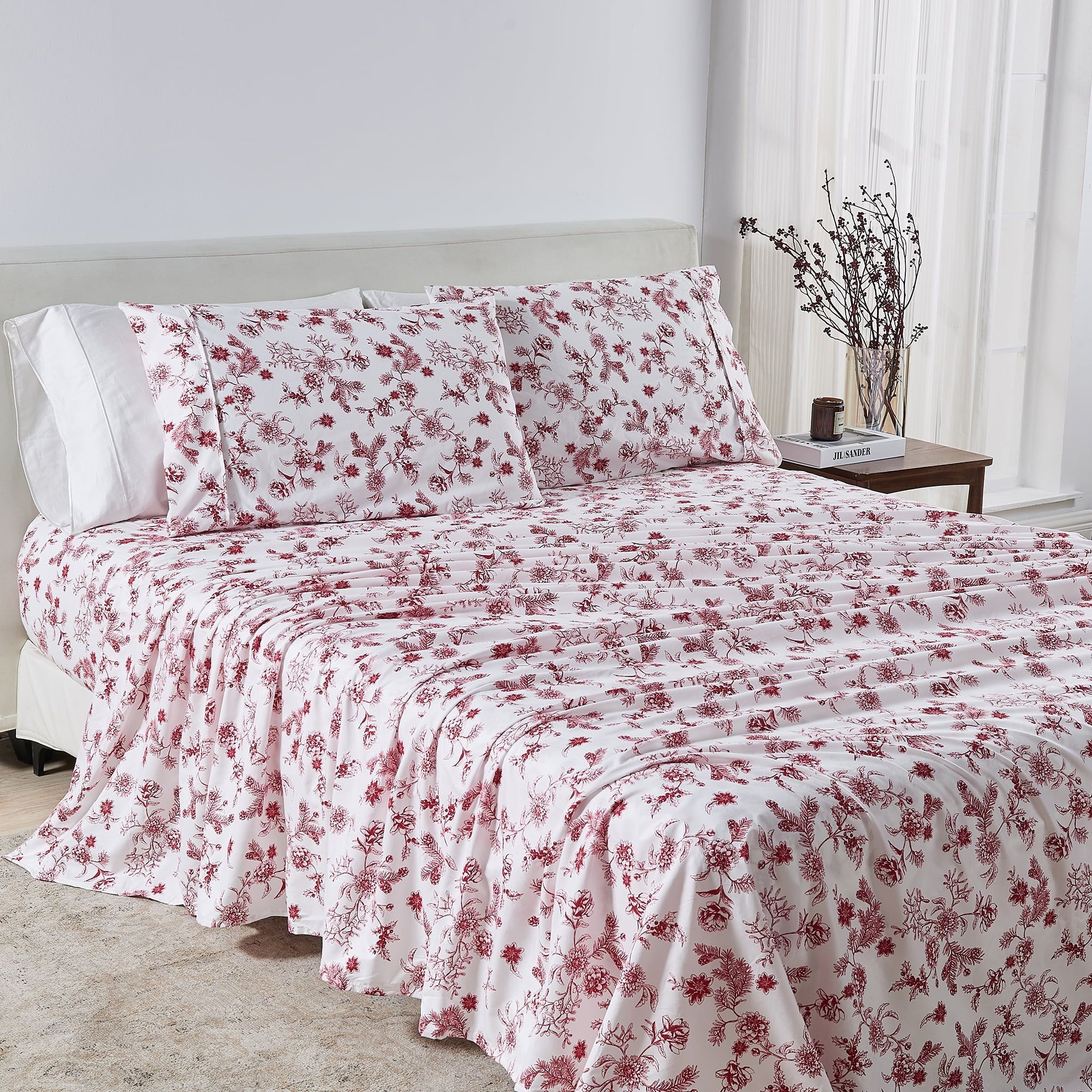 Jolly Floral Twin Brushed Microfiber Sheet Set