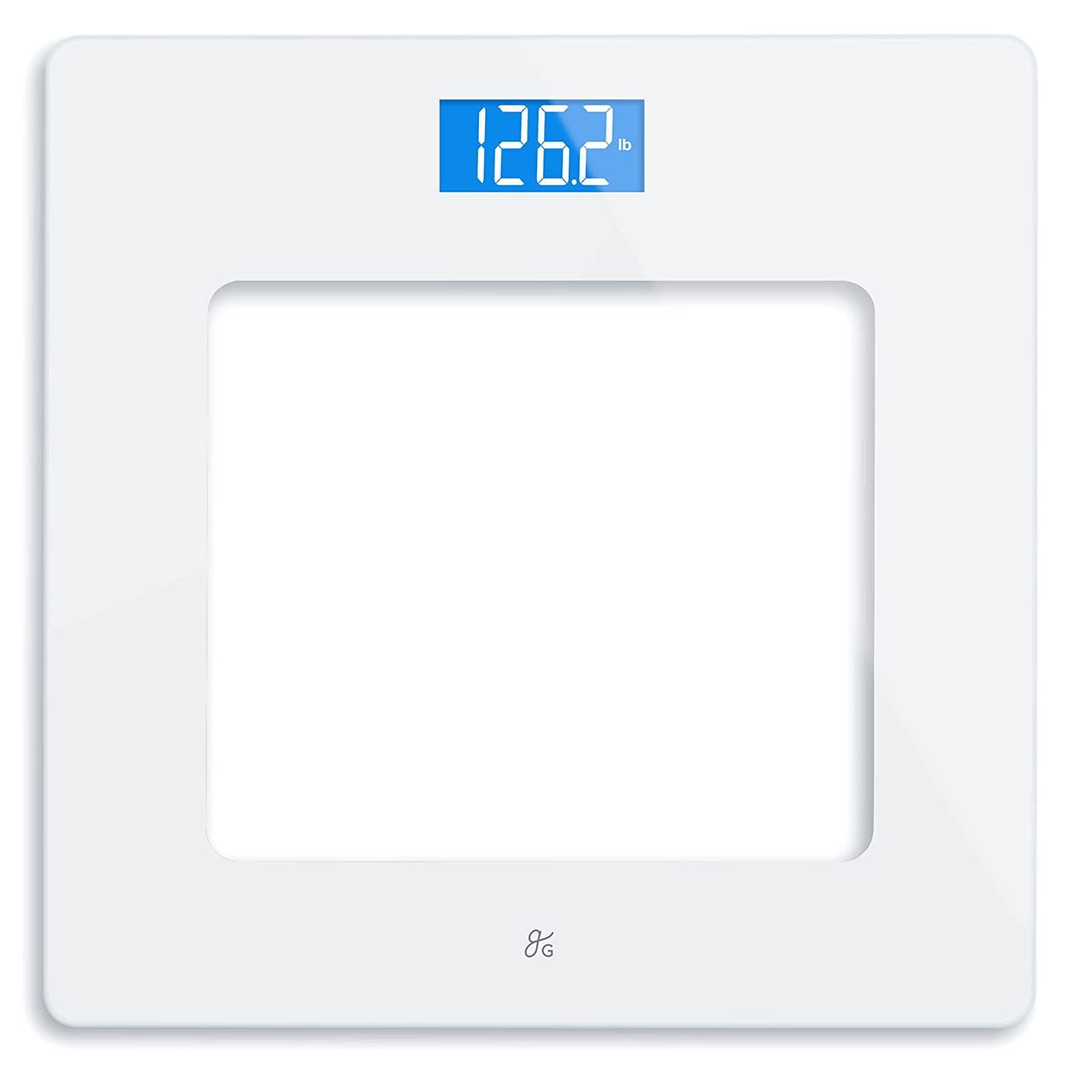 White Digital Glass Bathroom Scale with LCD Display