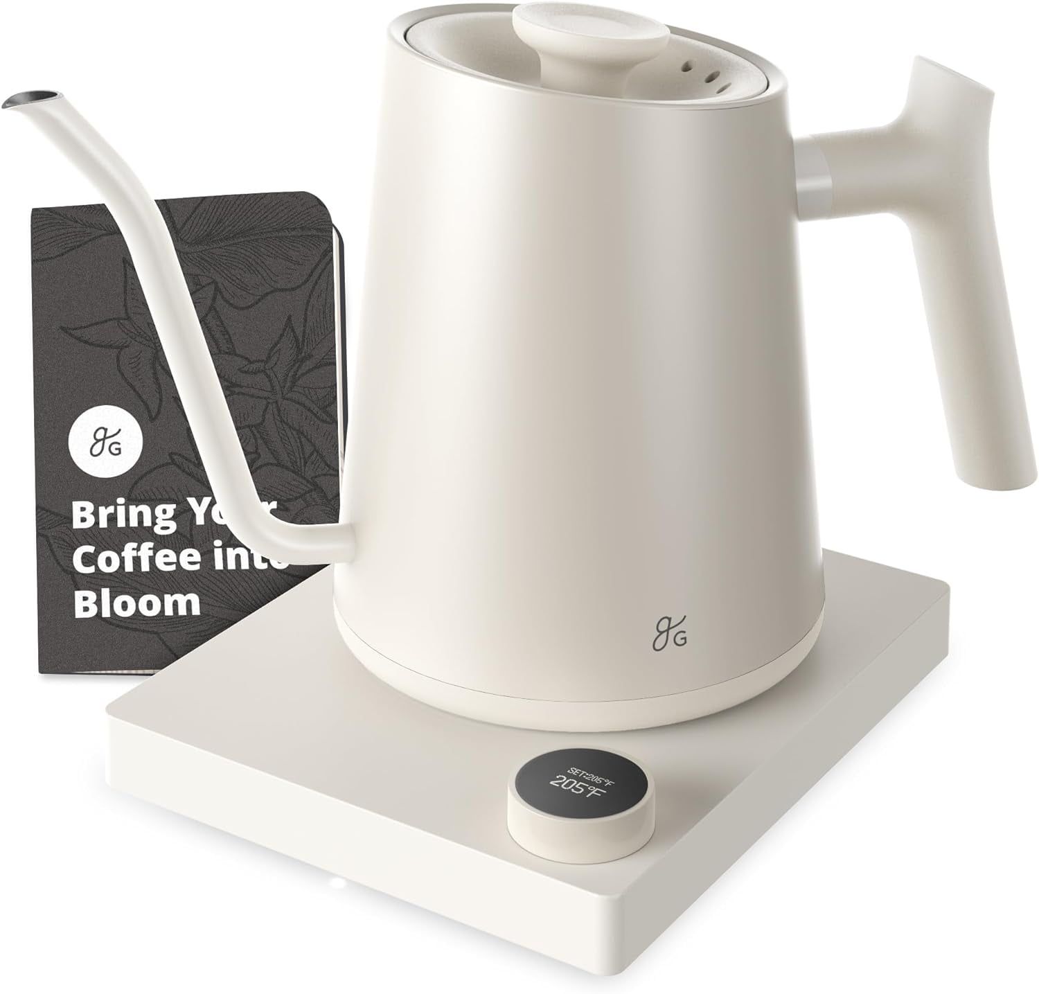 Birch White Electric Gooseneck Kettle with Matte Finish