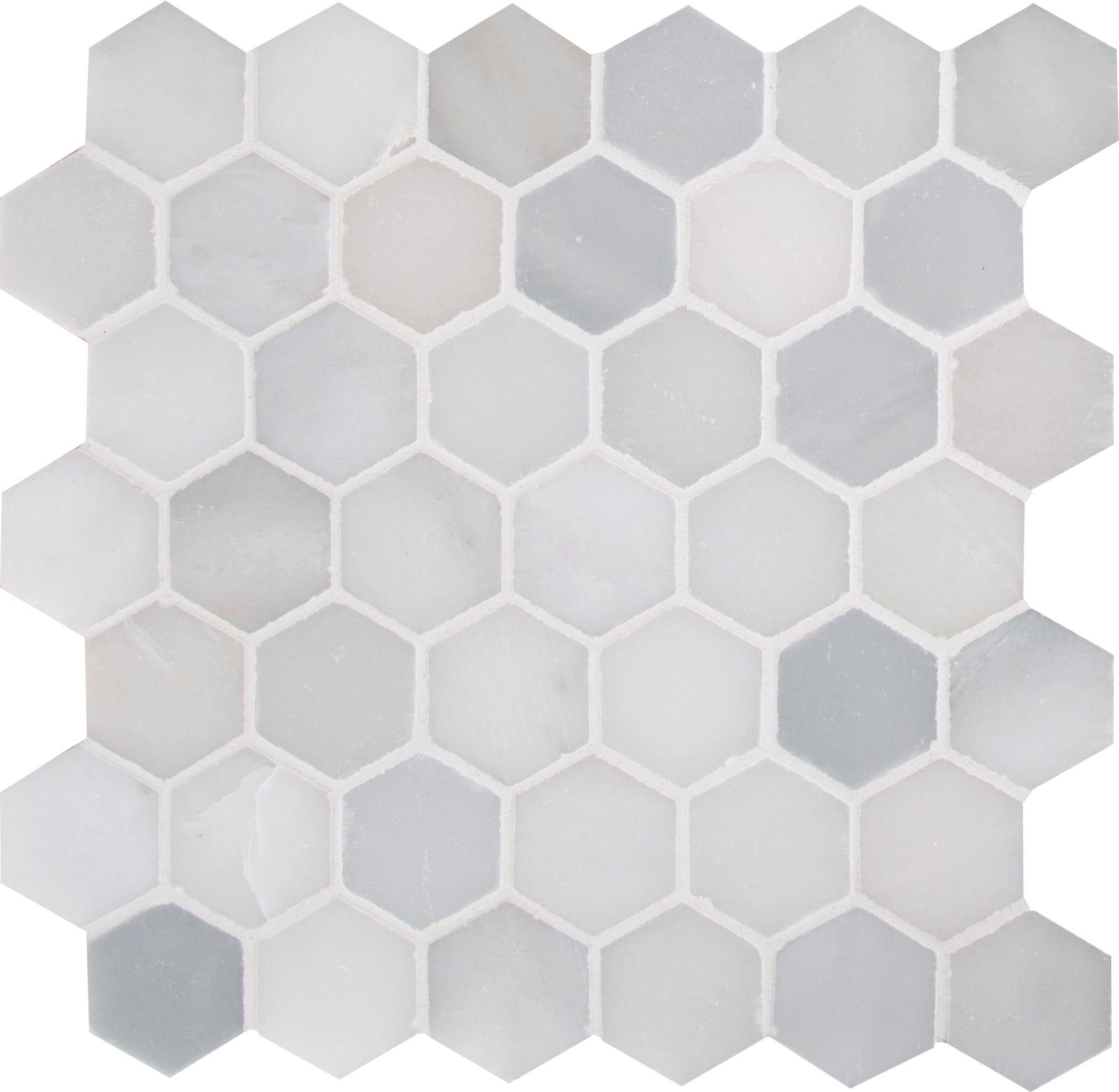 Greecian White Hexagon Polished Marble Mosaic Tile