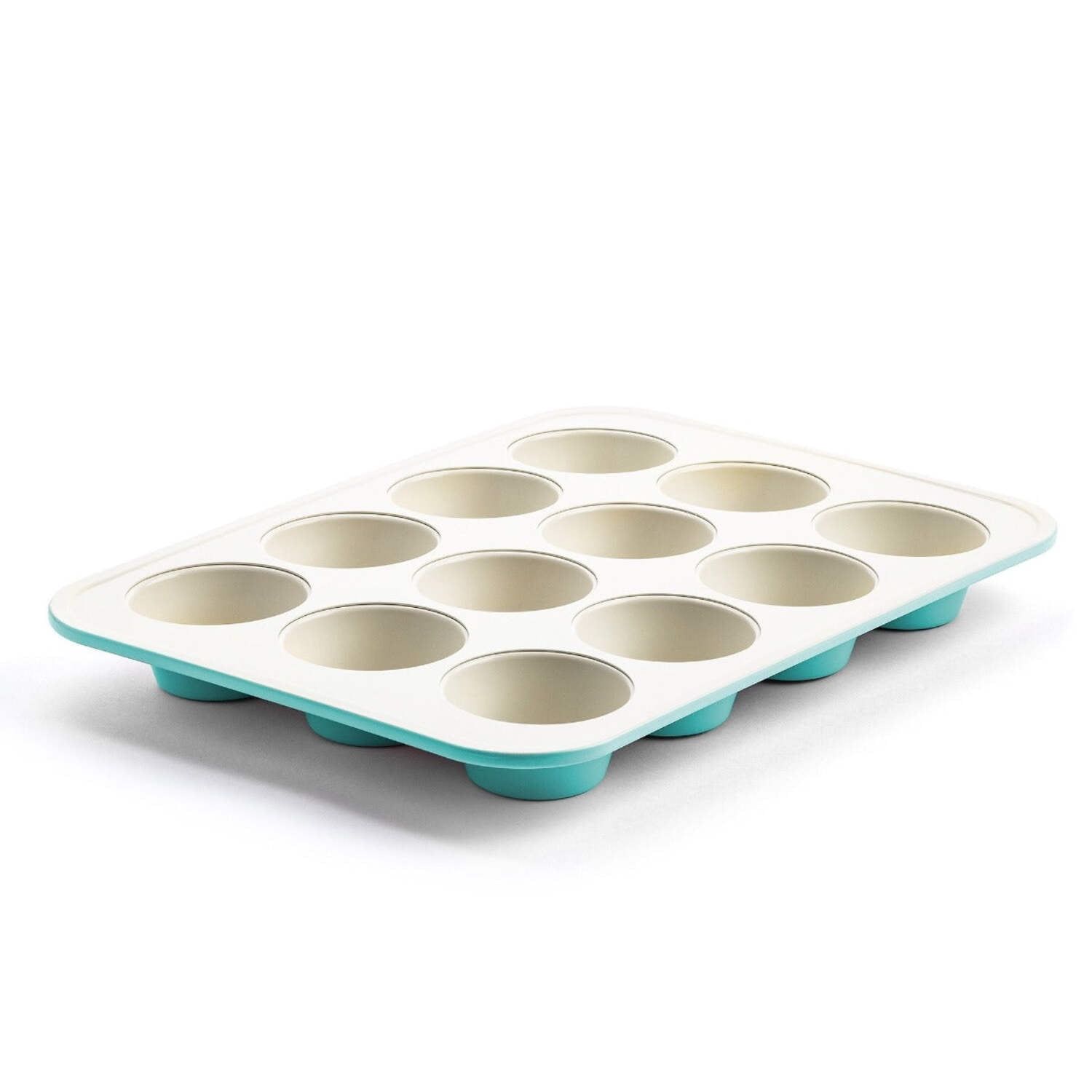 Turquoise Ceramic Nonstick 12-Cup Muffin Pan