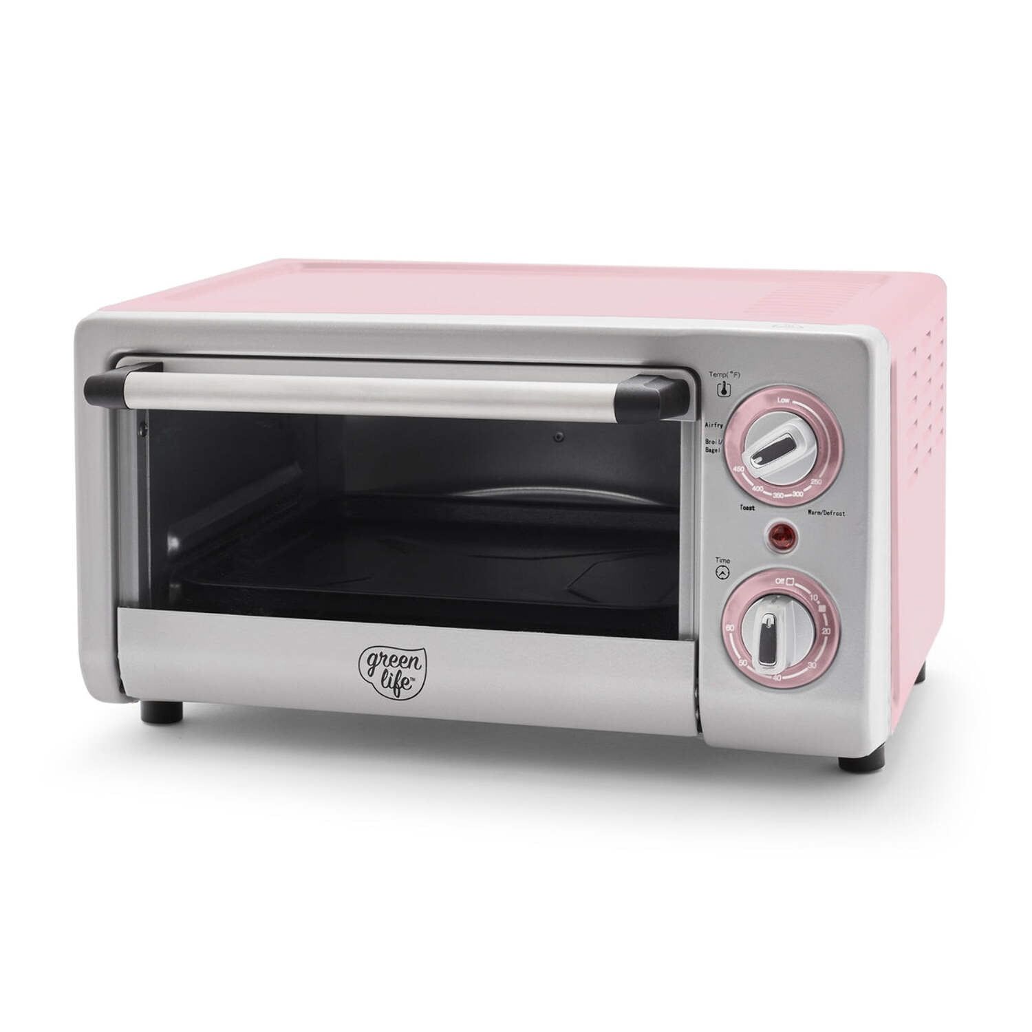 Pink 4-Slice Air Fry Toaster Oven with Ceramic Nonstick