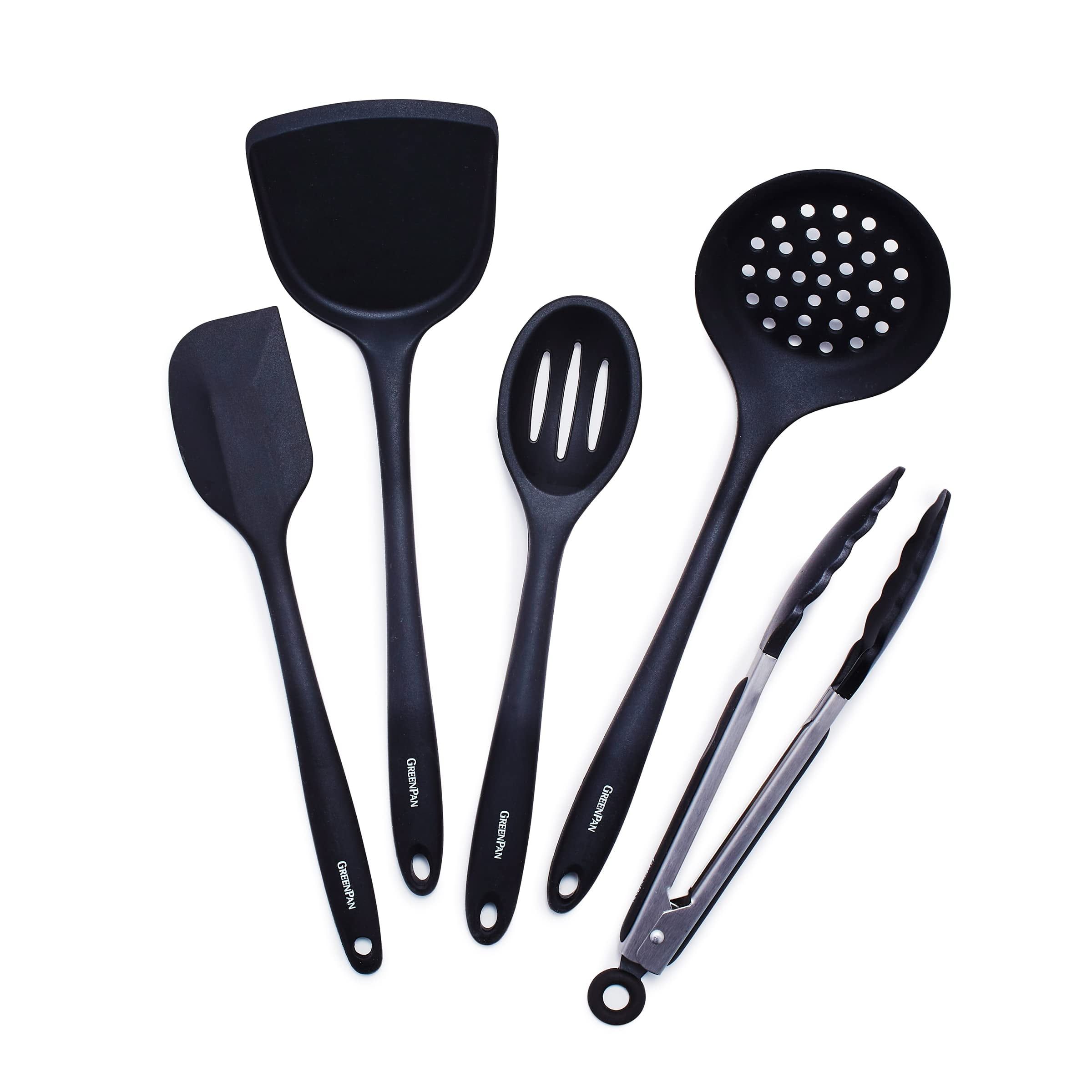 Black Silicone 5-Piece Cooking Utensil Set