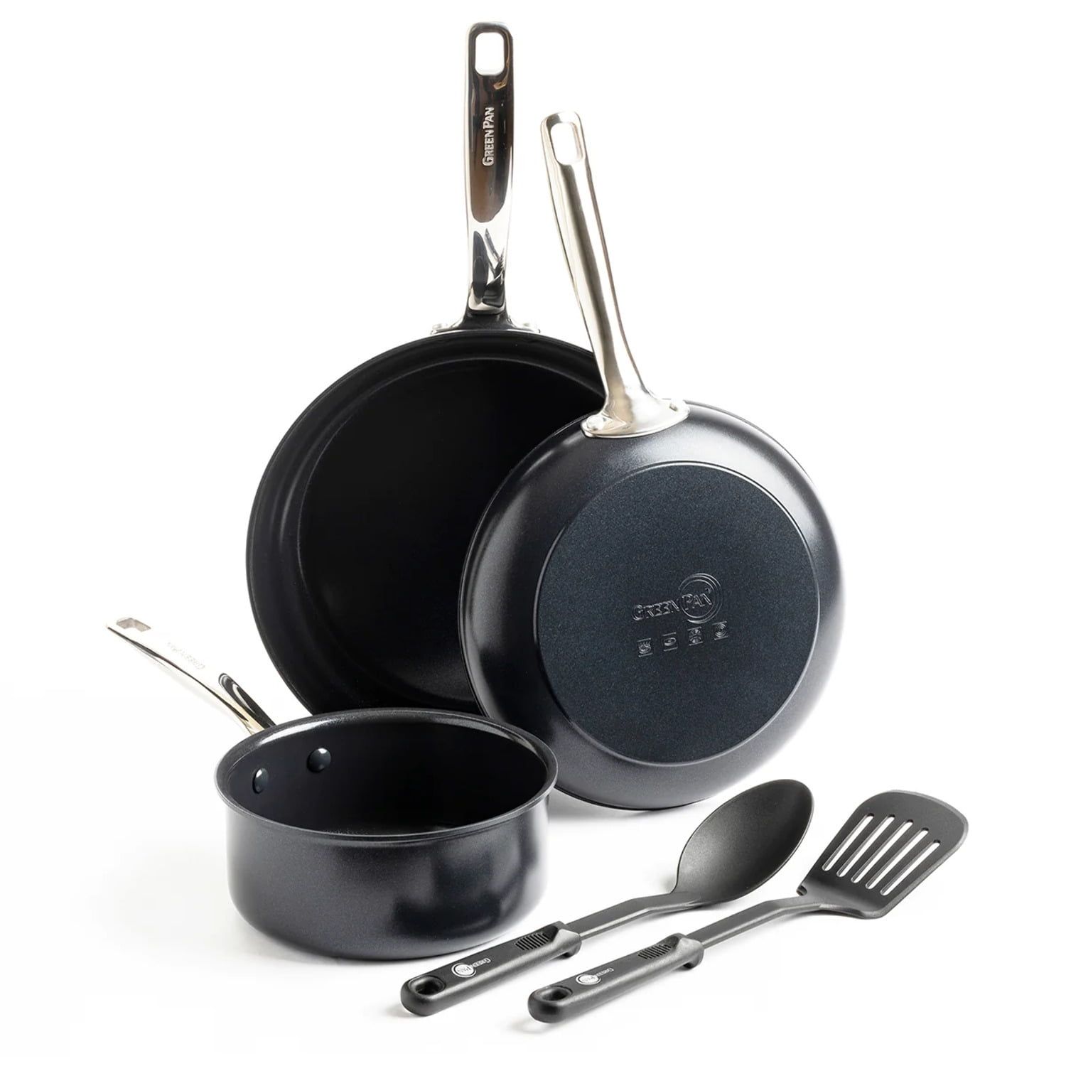 Chatham Black Ceramic Nonstick 5-Piece Cookware Set with Stainless Steel Handles