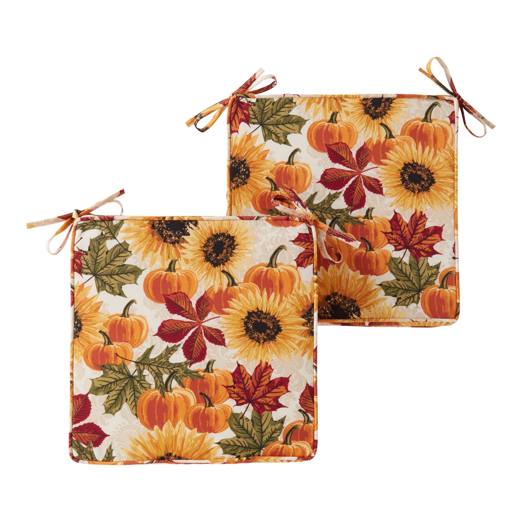 Marisol Floral Patterned Outdoor Chair Pads Set of 2