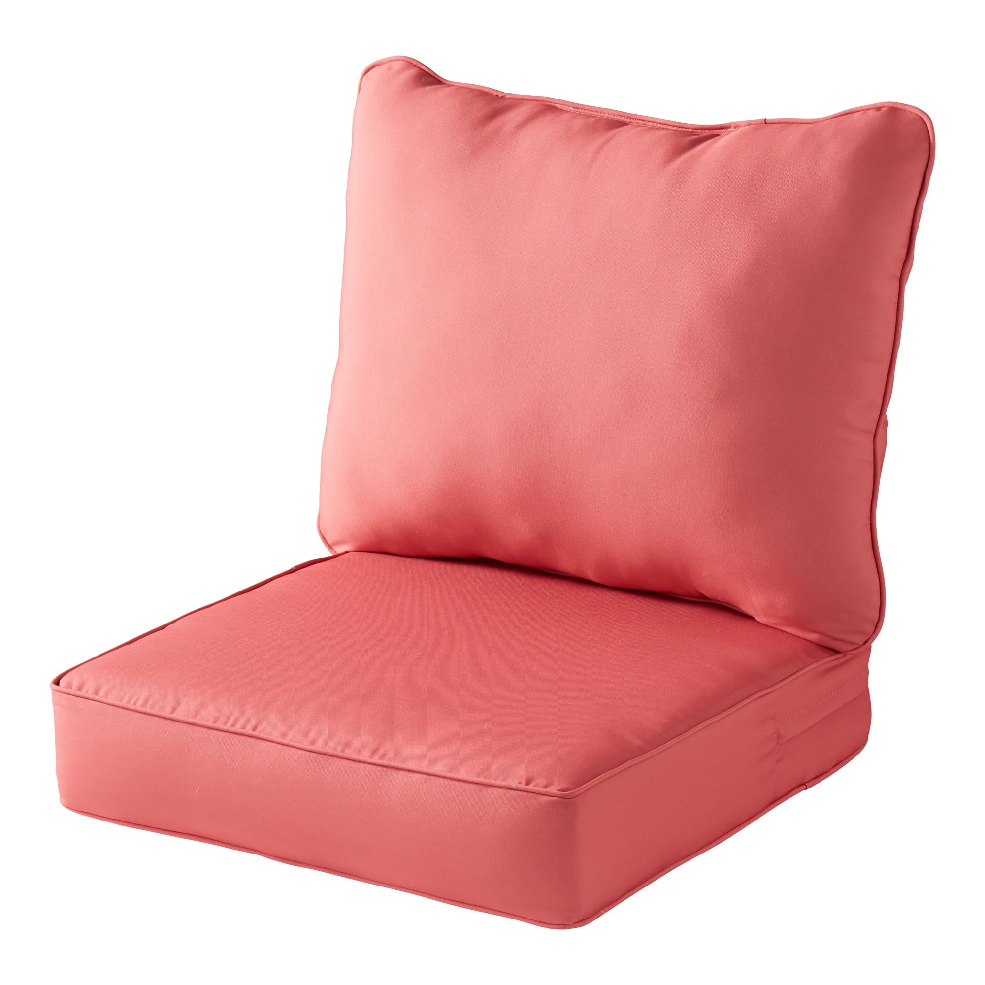 Coral Polyester Outdoor Deep Seat Cushion Set