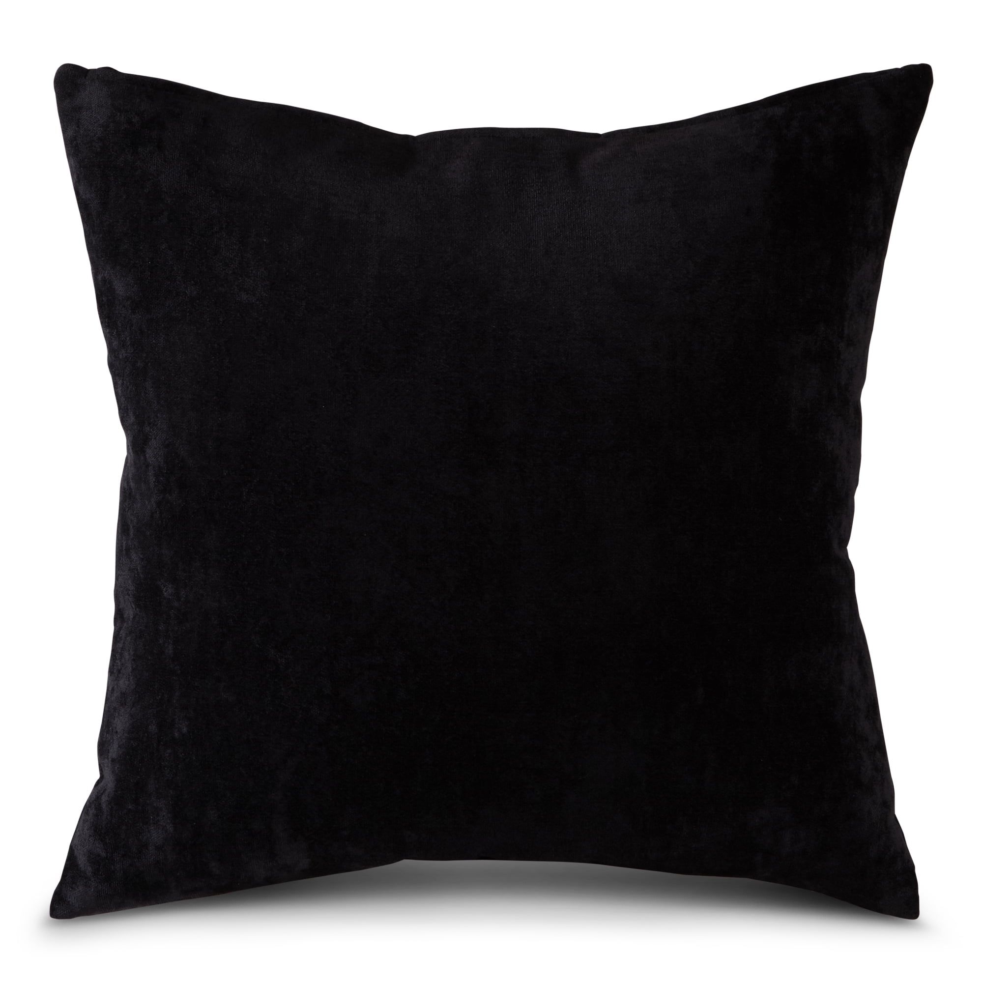 Sable Black Velvet 24-Inch Square Throw Pillow