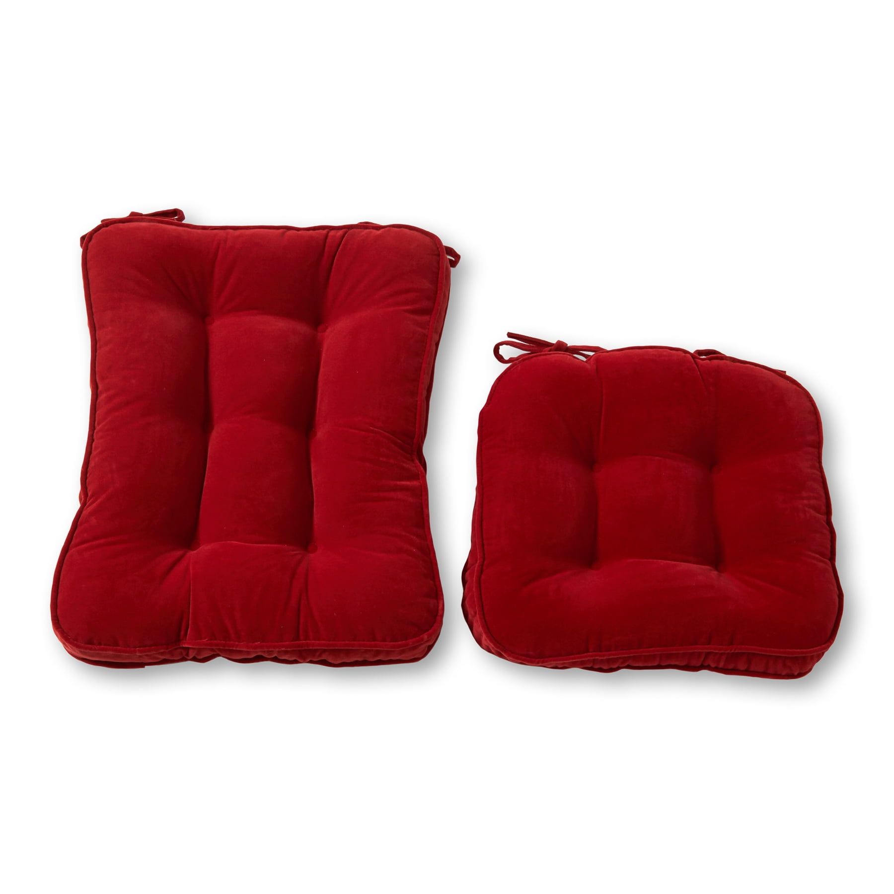 Scarlet Red 2-Piece Rocking Chair Cushion Set