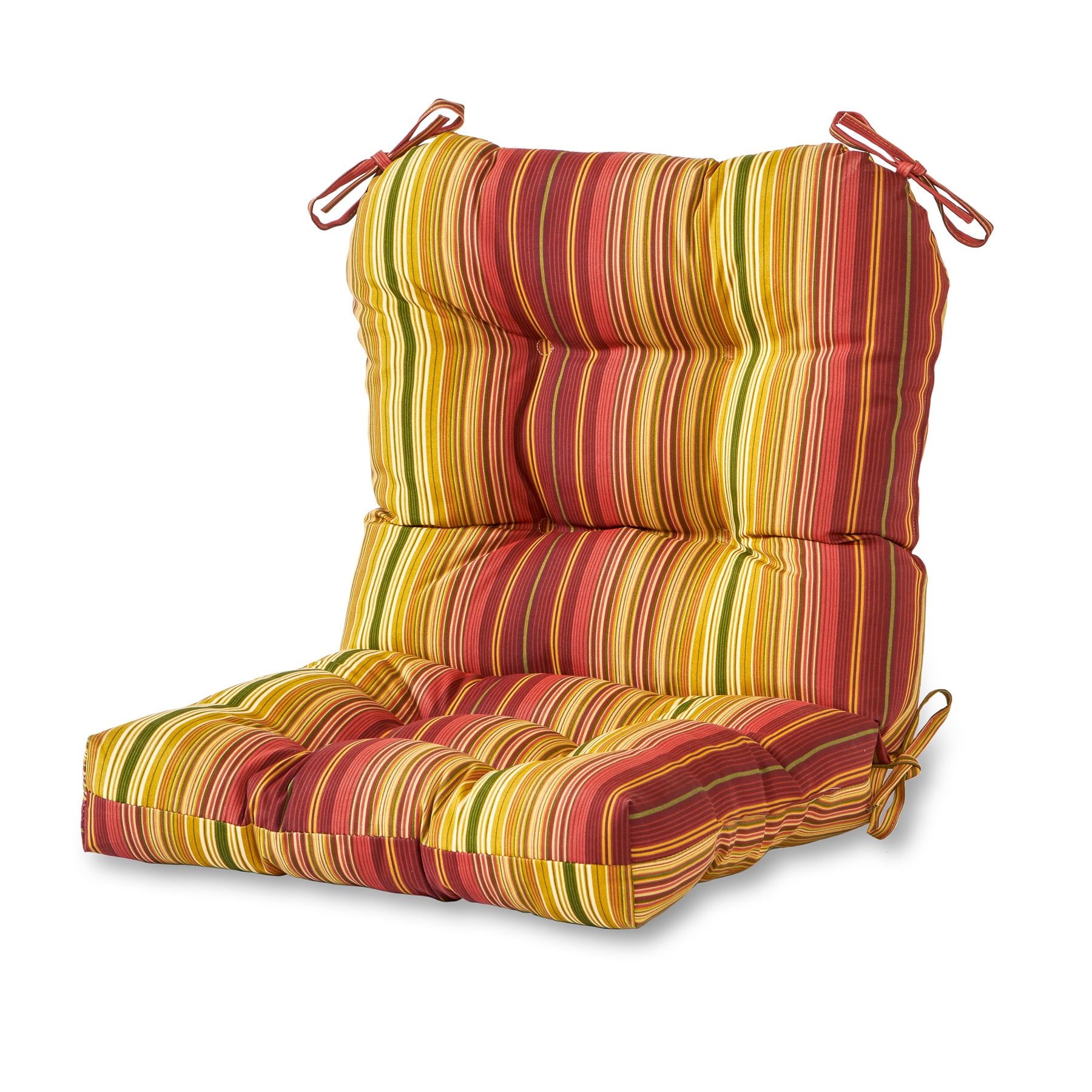 Kinnabari Stripe Transitional Outdoor Chair Cushion 42"x21"