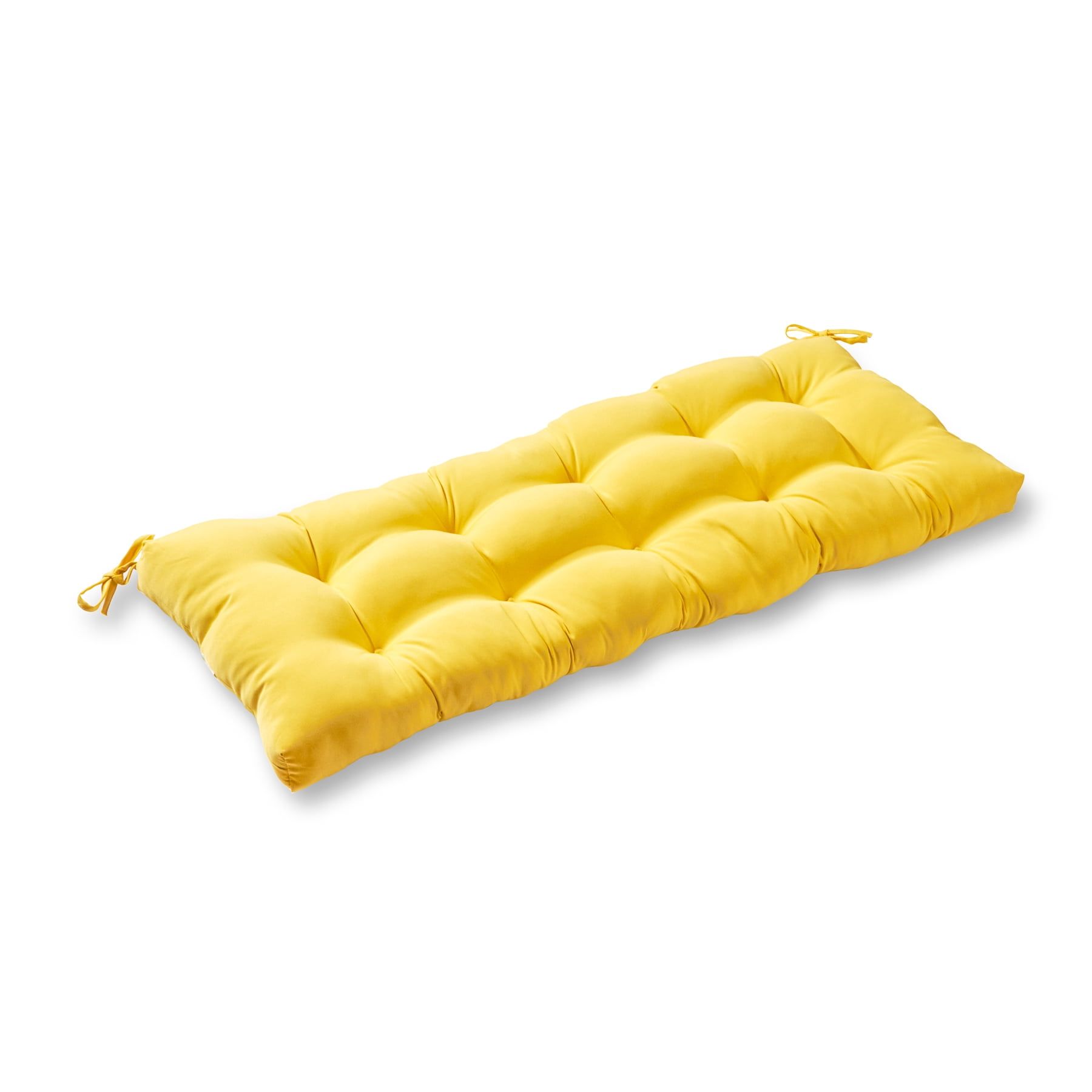 Sunbeam Yellow 44"x17" Plush Tufted Outdoor Bench Cushion