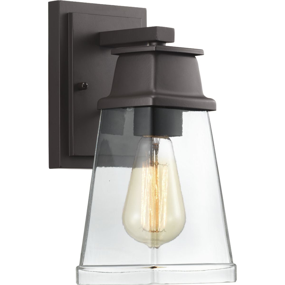 Craftsman Bronze Lantern Wall Sconce - Direct Wired, Small