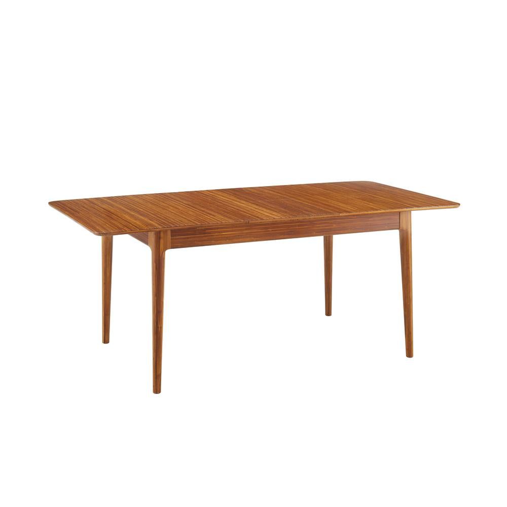 Amber Bamboo Extendable Dining Table with Self-Storing Leaf