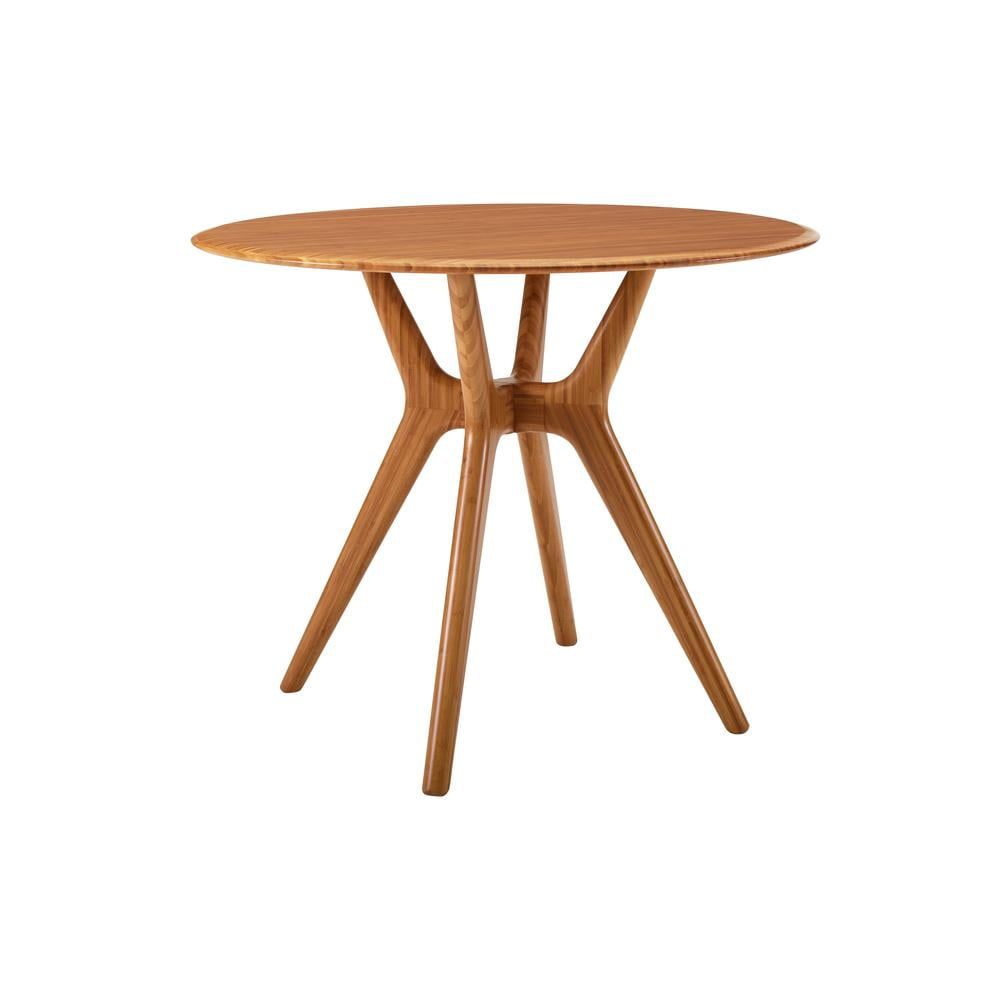 Sitka 36" Amber Round Mid-Century Modern Bamboo Dining Table