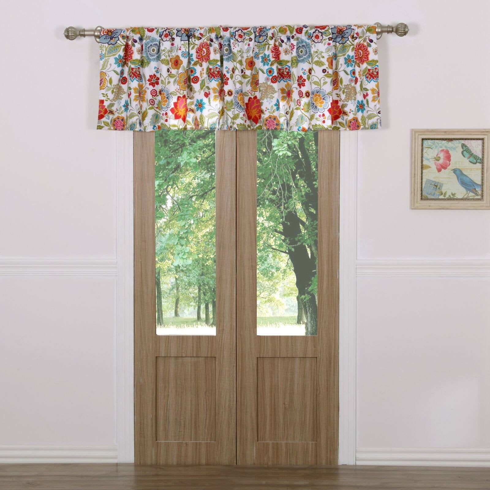 Astoria Floral Polyester Rod Pocket Valance, 84x19"