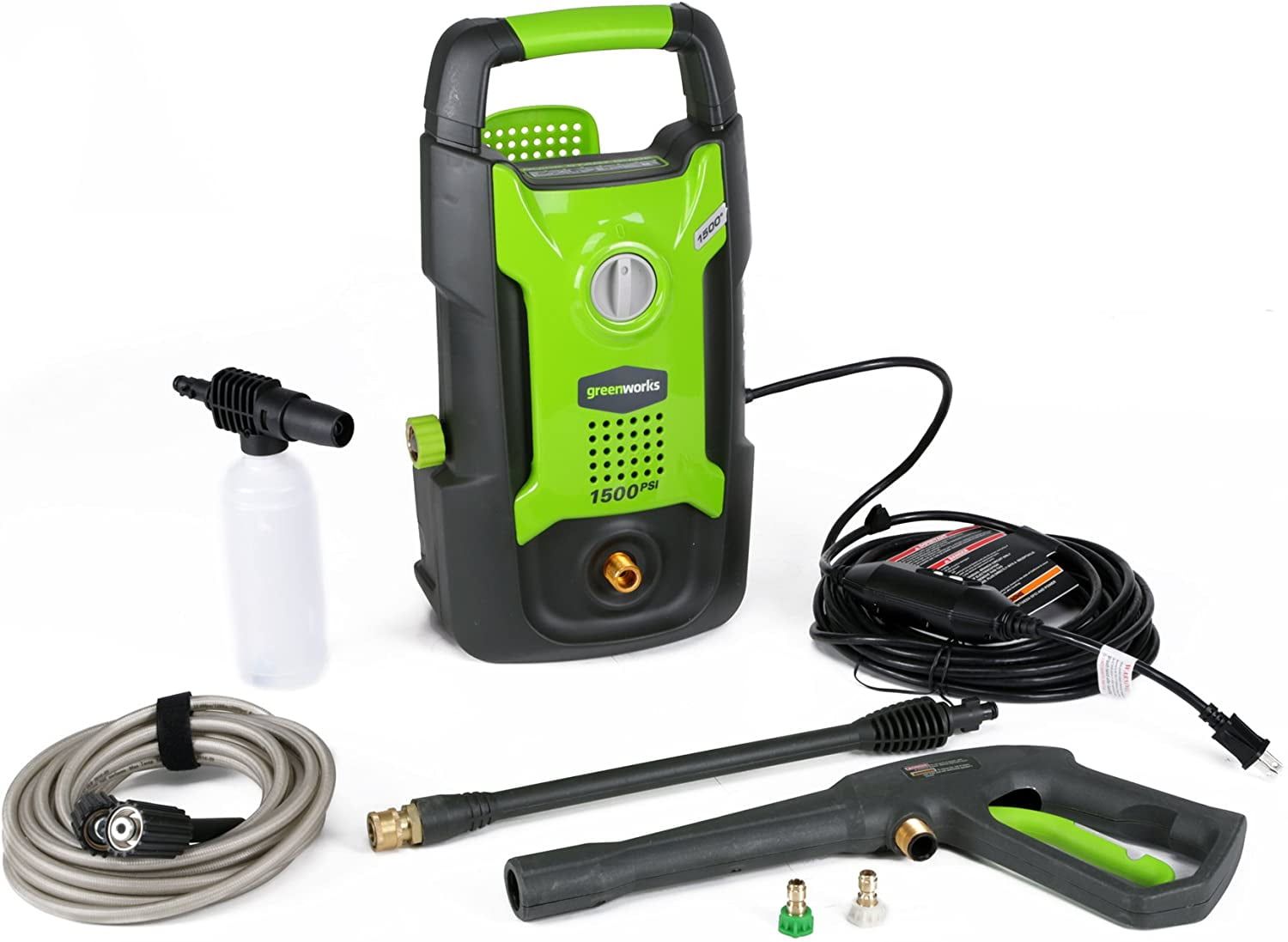 Green and Black 1500 PSI Electric Pressure Washer with Accessories