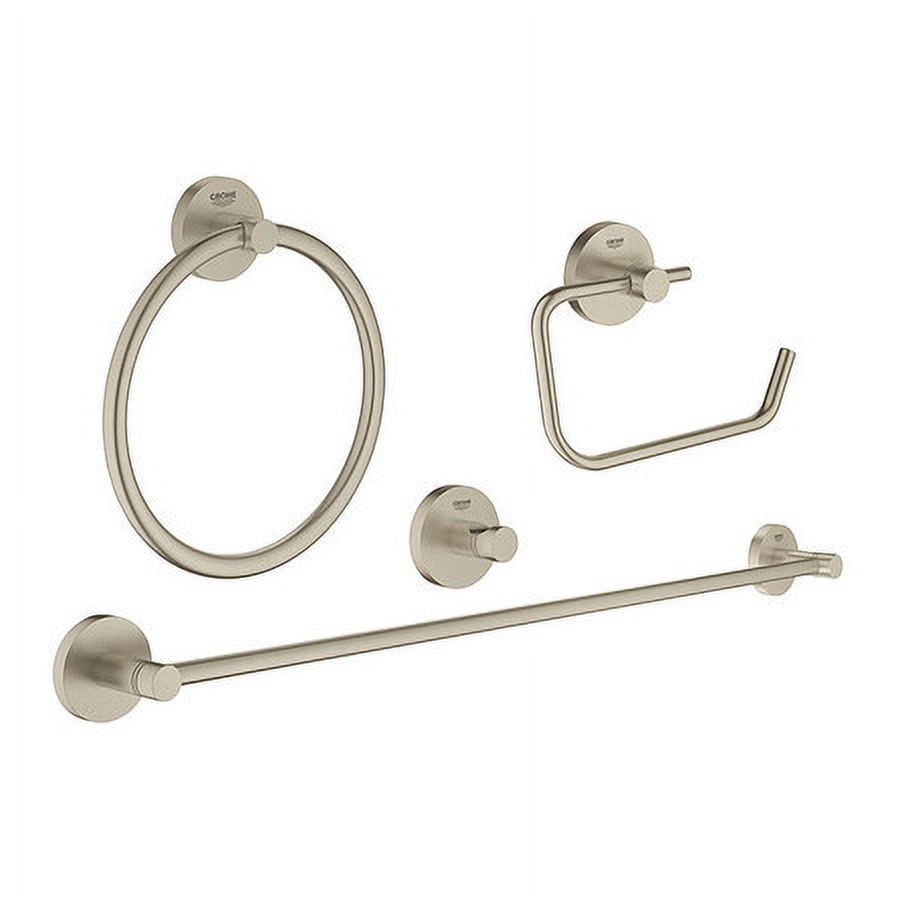 Brushed Nickel Modern 4-Piece Bathroom Hardware Set