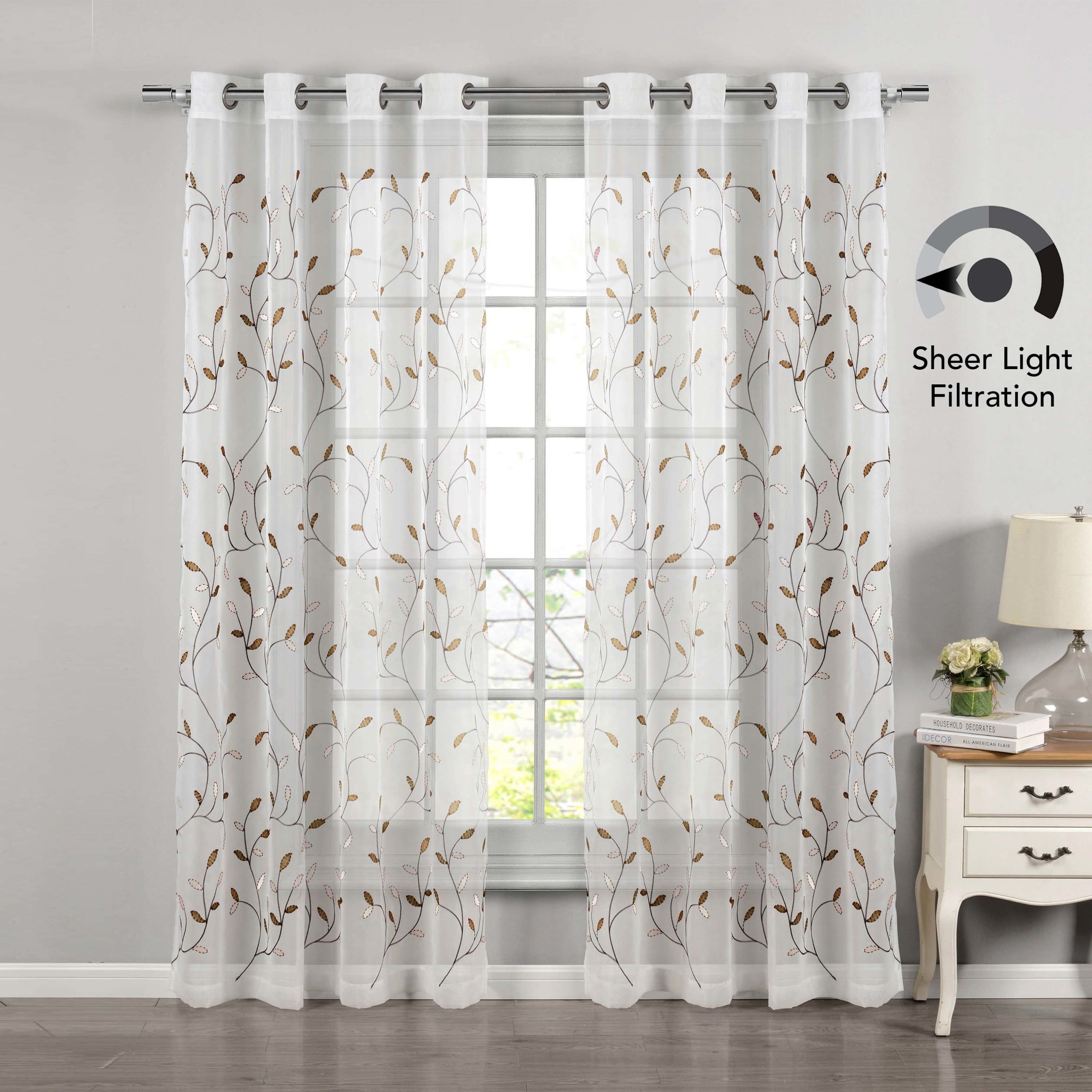 Chocolate Sheer Polyester Grommet Window Panel, 54" x 84"