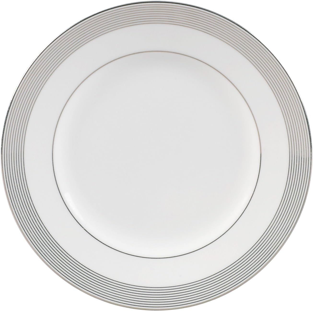 Black and Platinum Porcelain Round Salad Plate