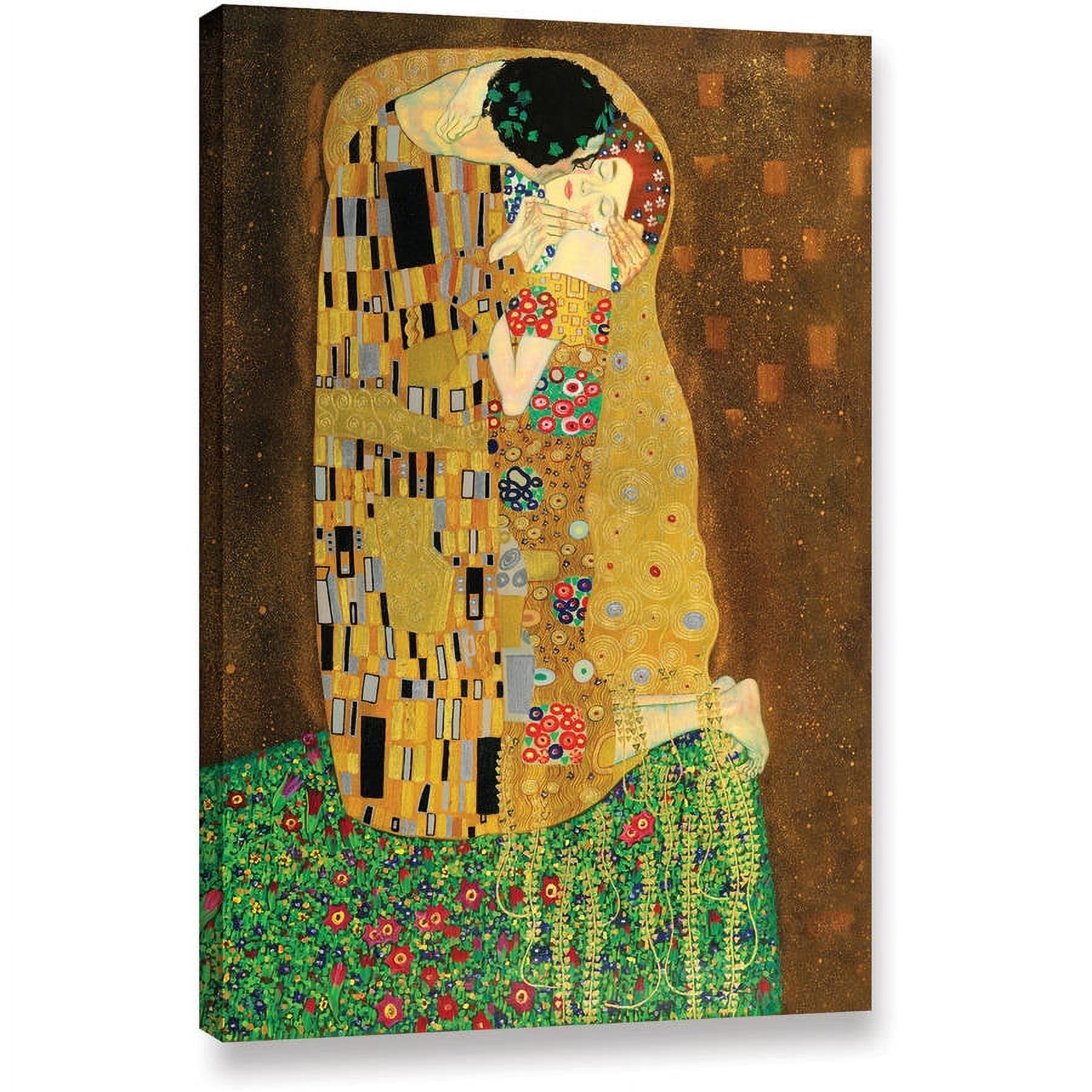 Gustav Klimt The Kiss Gold Leaf Canvas Print